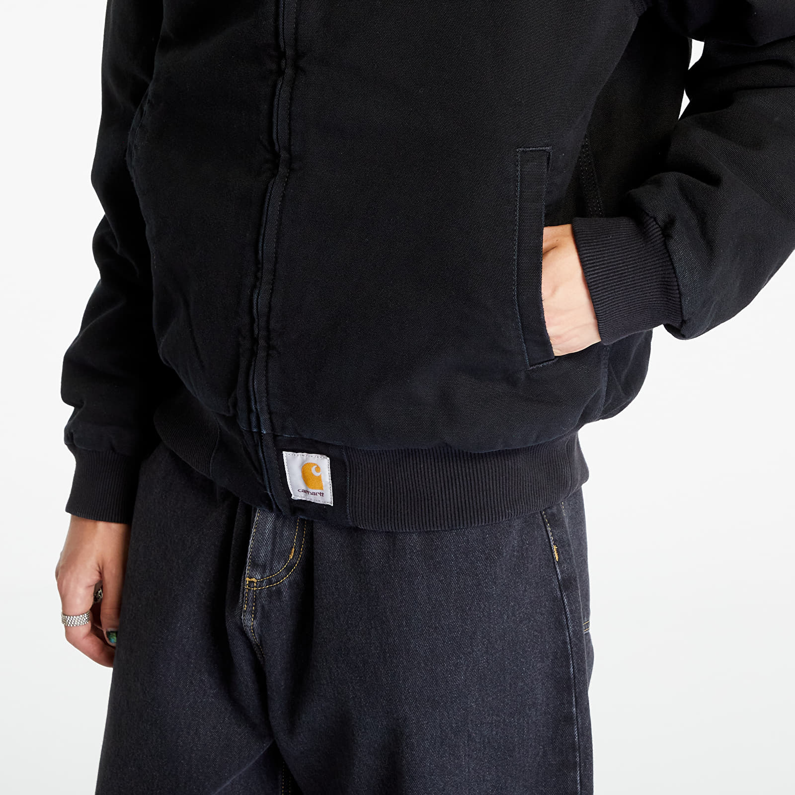 Bundy a kabáty Carhartt WIP OG Santa Fe Jacket Black/ Black Aged Canvas