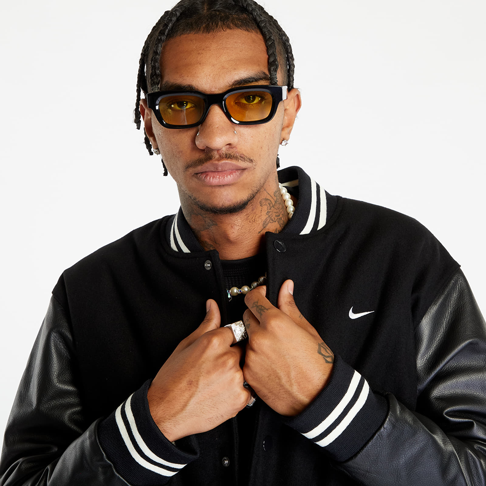 Black nike varsity jacket best sale