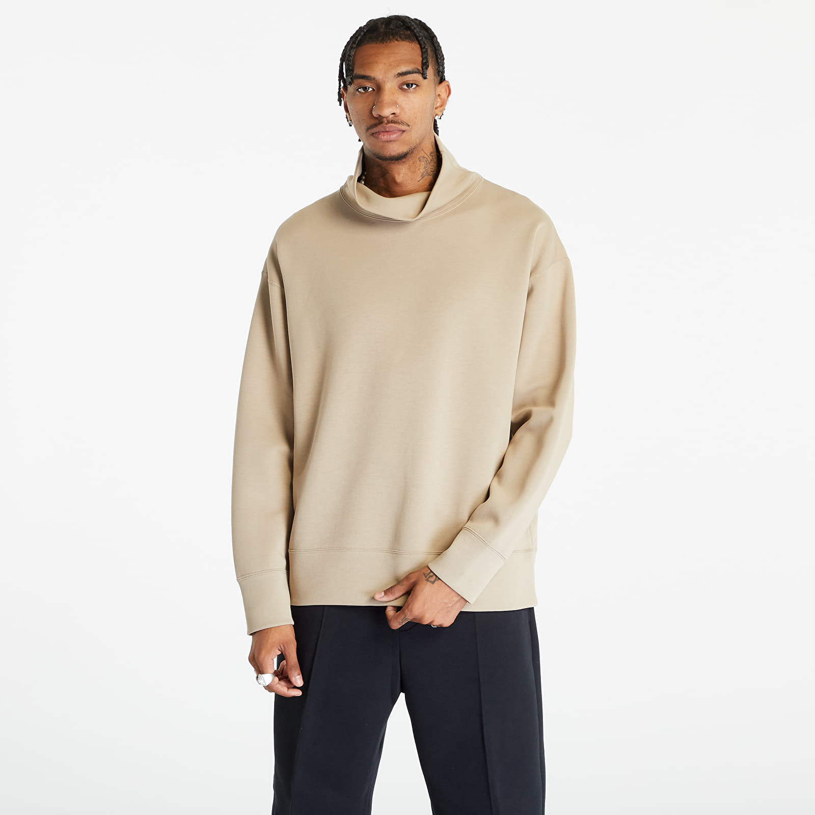 Bluzy Nike Tech Fleece Men's Turtle Neck Khaki