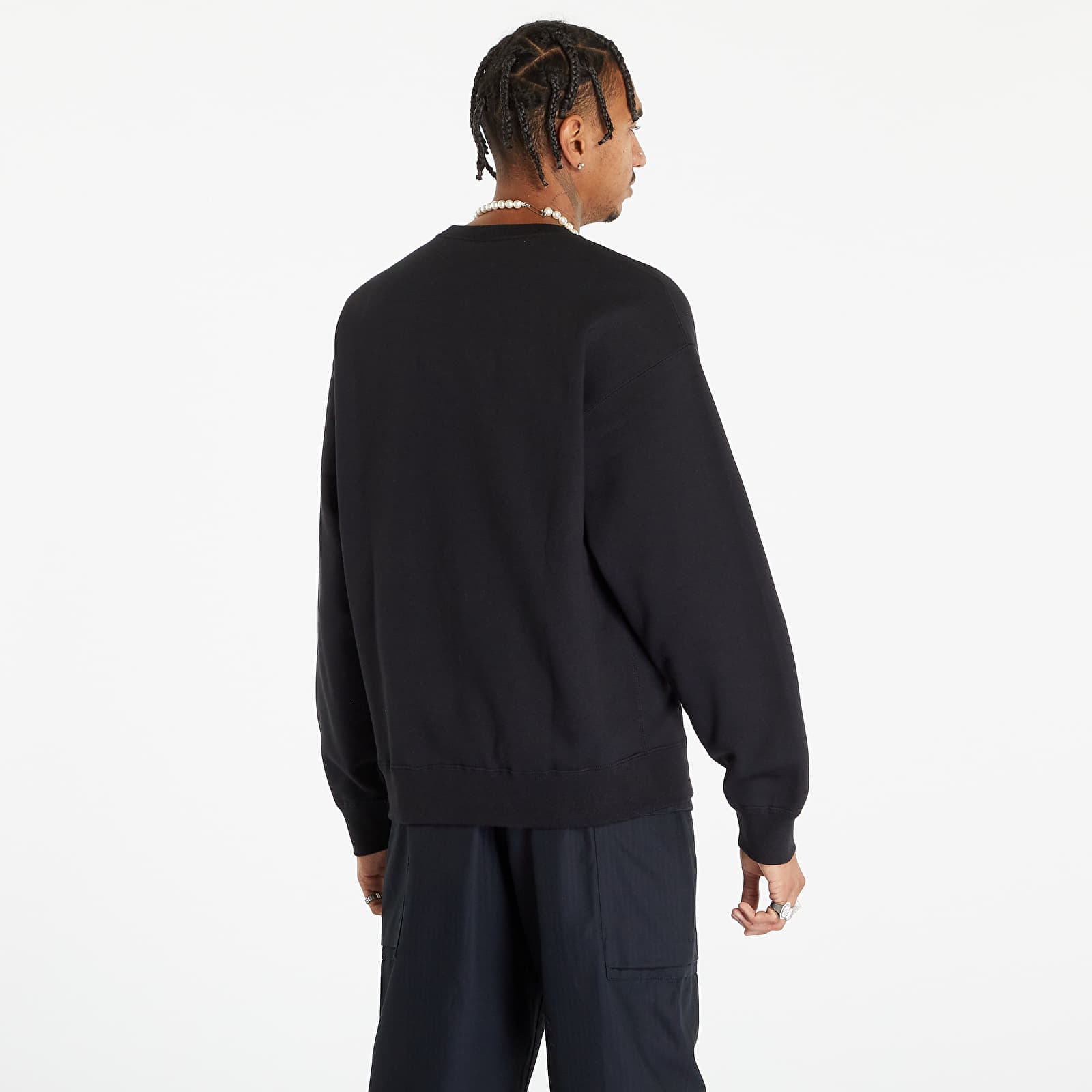 Mikiny Nike Solo Swoosh Men's Fleece Crew Black/ White