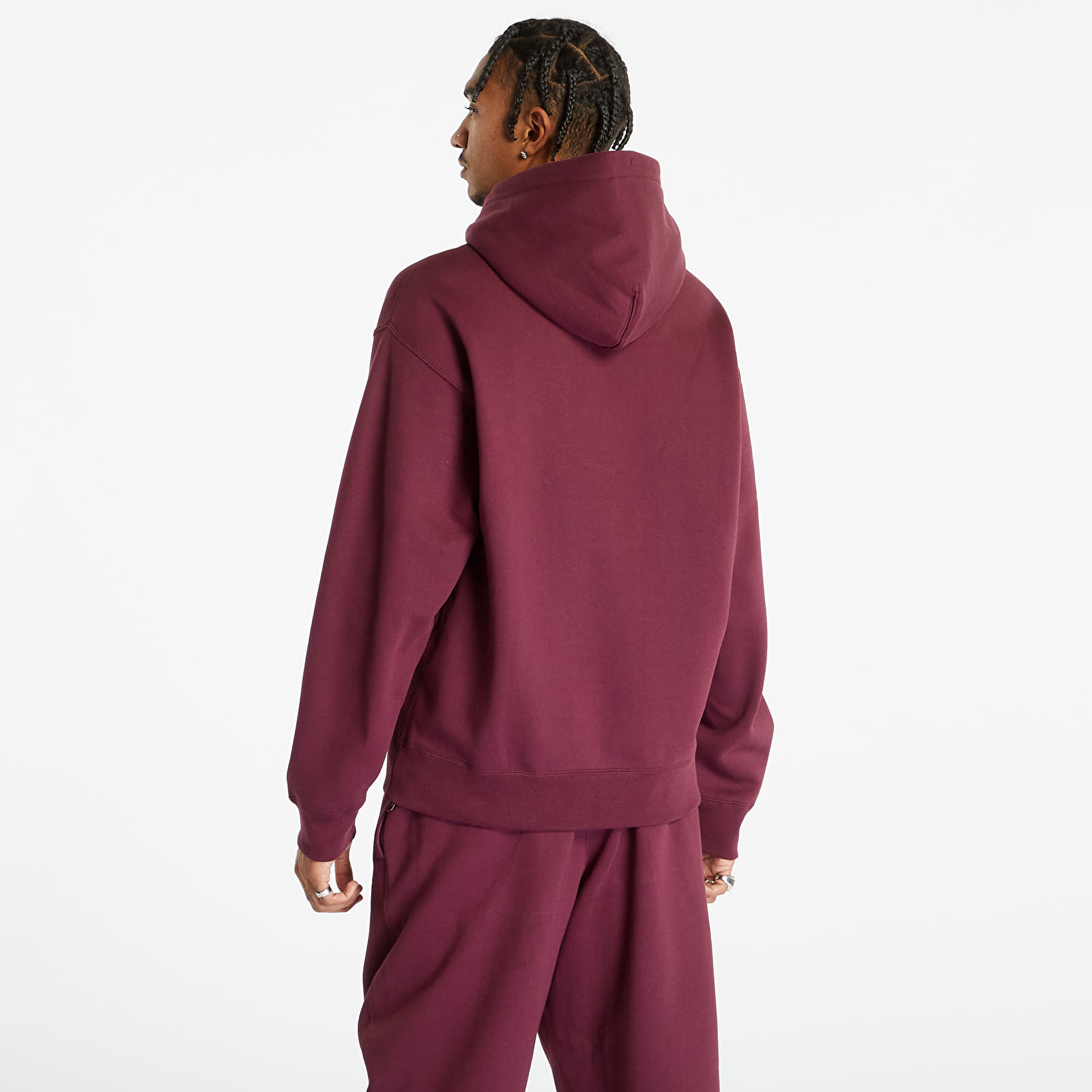 Hoodies and sweatshirts Nike Solo Swoosh Men's Fleece Pullover Hoodie Night Maroon/ White