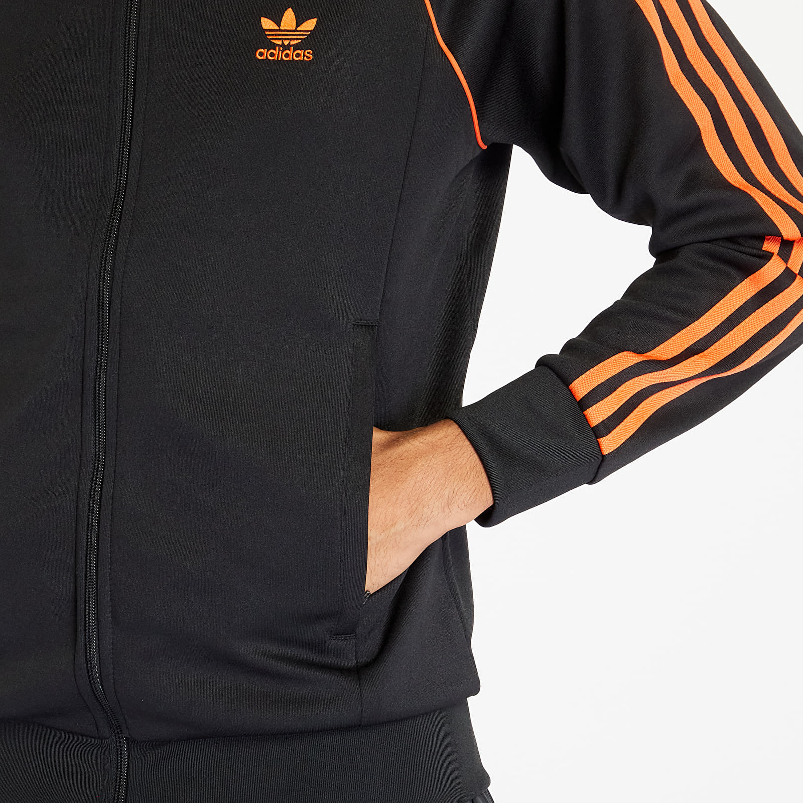 Black and orange adidas jacket sale