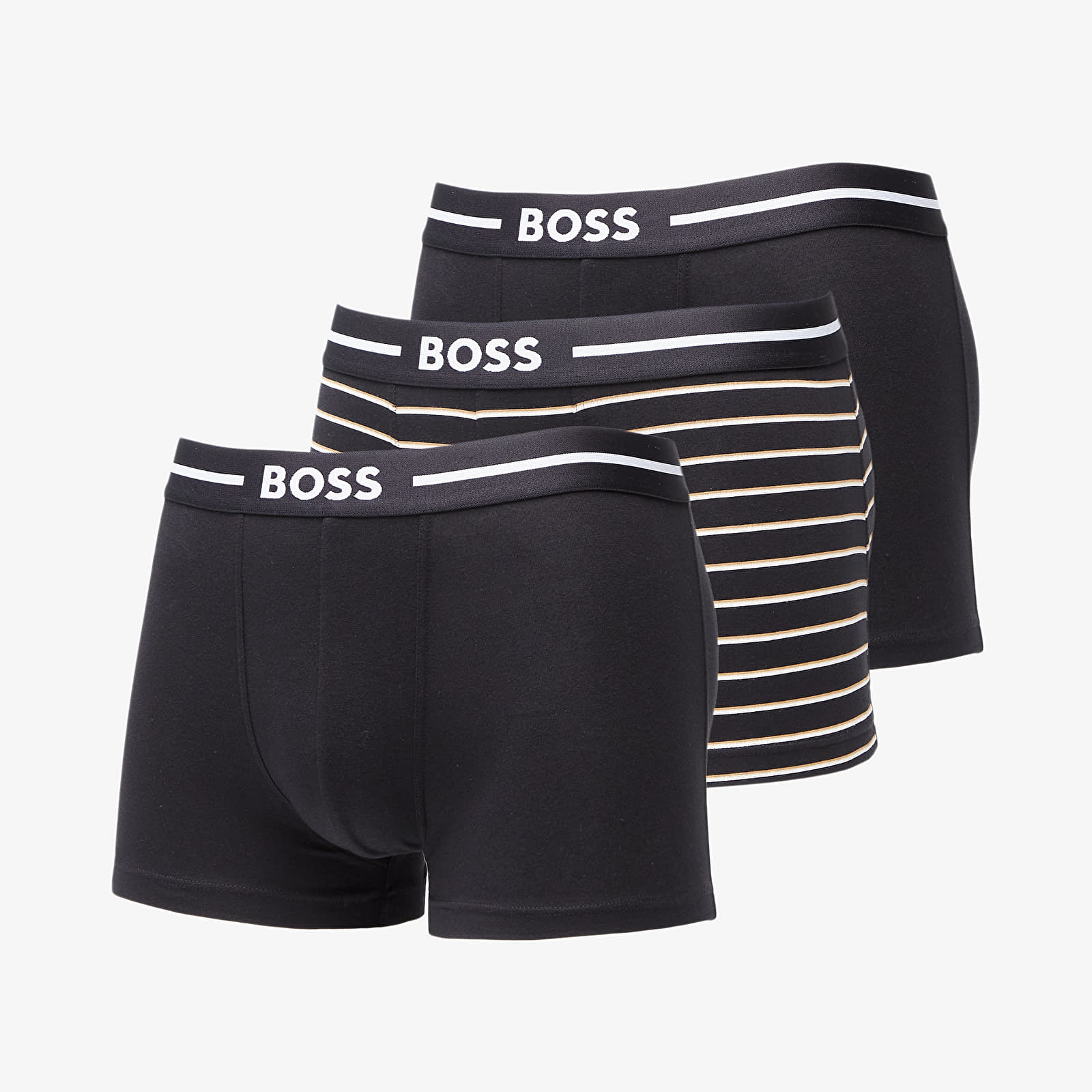 Bokseru šorti Hugo Boss Bold Design Trunk 3-Pack Black/ Green