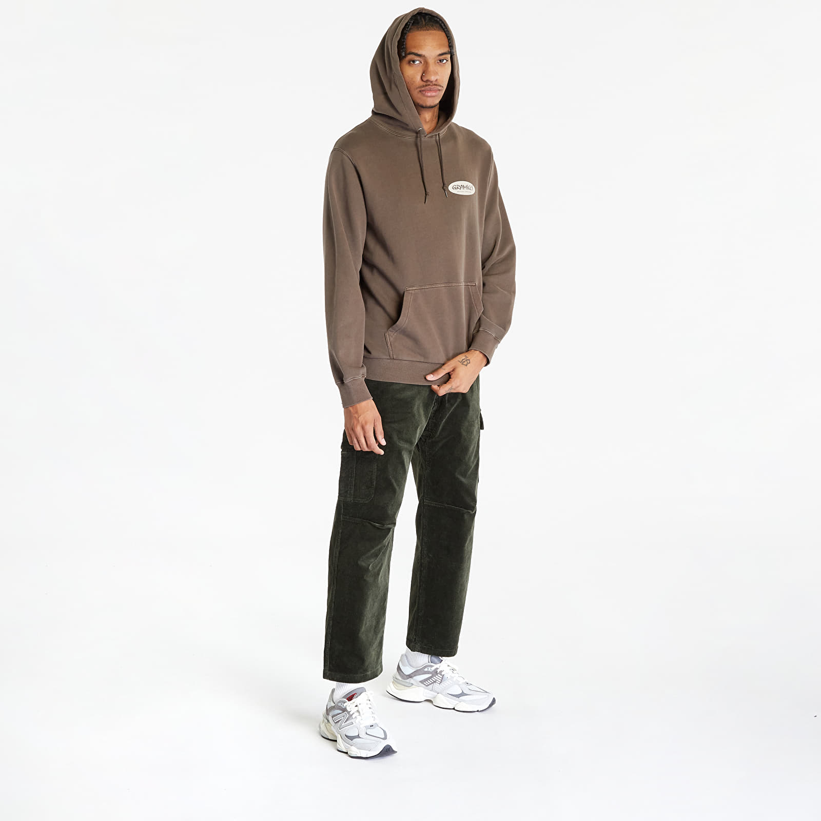 Hoodies and sweatshirts  Gramicci Original Freedom Oval Hooded Sweatshirt UNISEX Brown Pigment