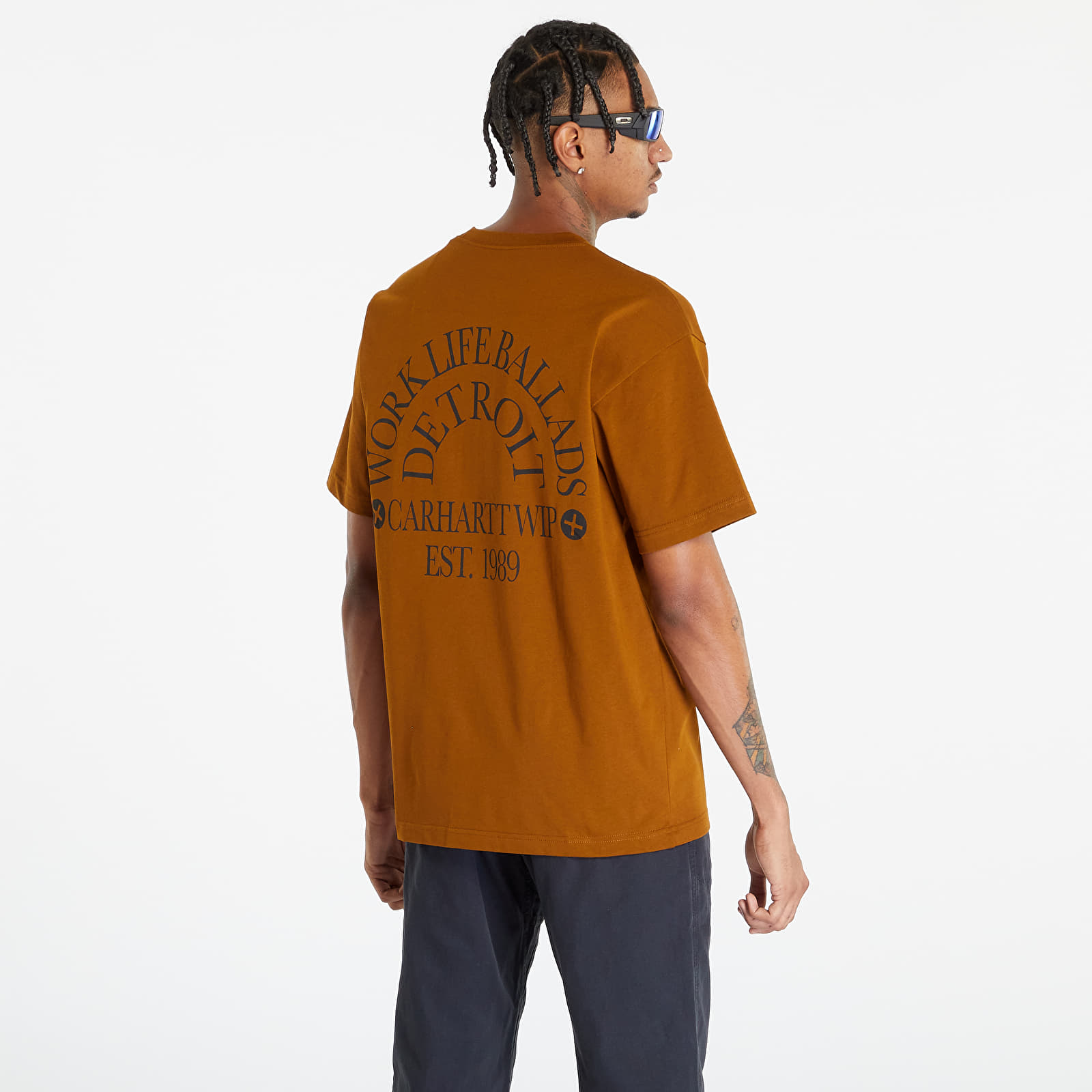 T-Shirts Carhartt WIP Short-sleeve Work Varsity T-Shirt Deep H Brown/ Black