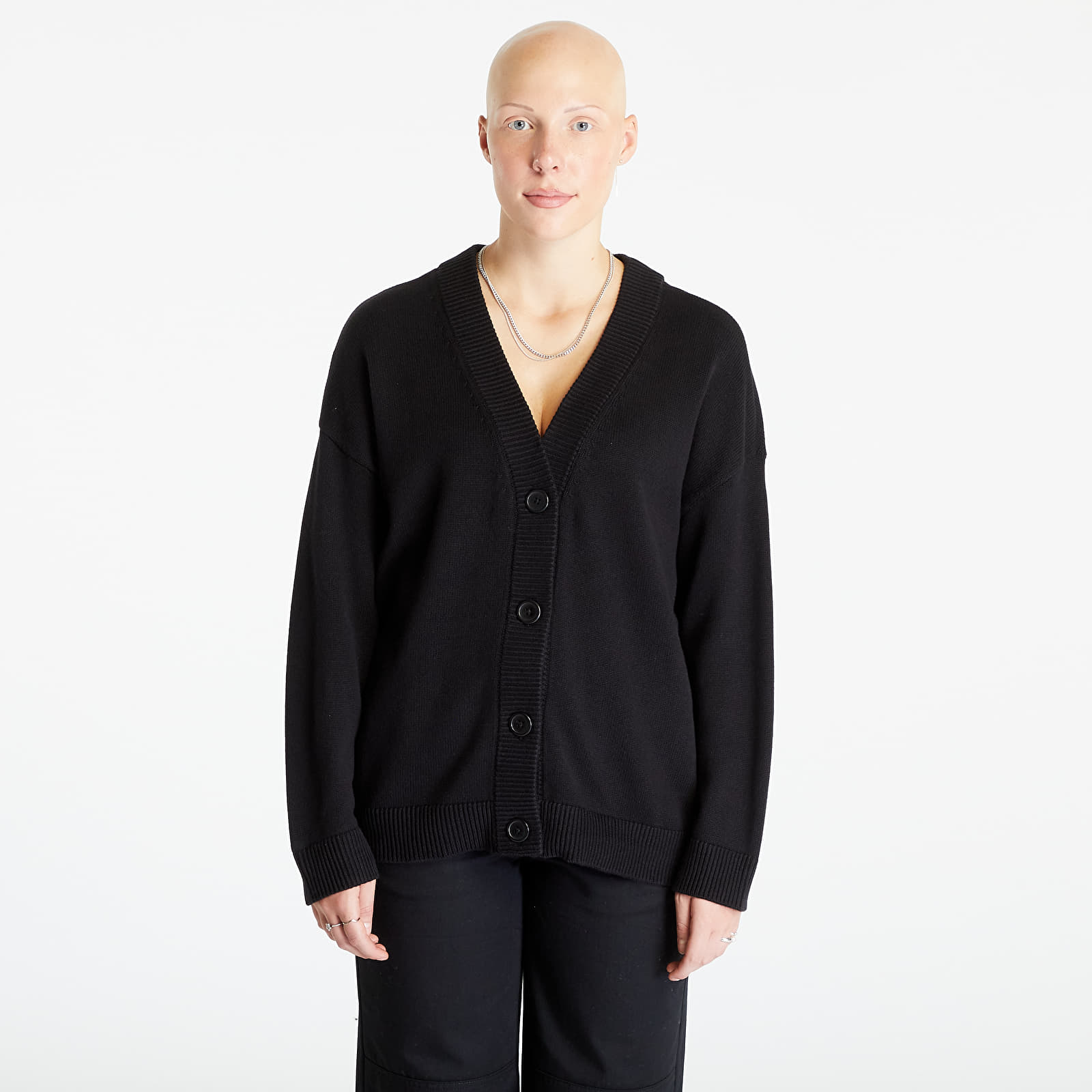Svetry Urban Classics Ladies Big Oversized Cardigan Black