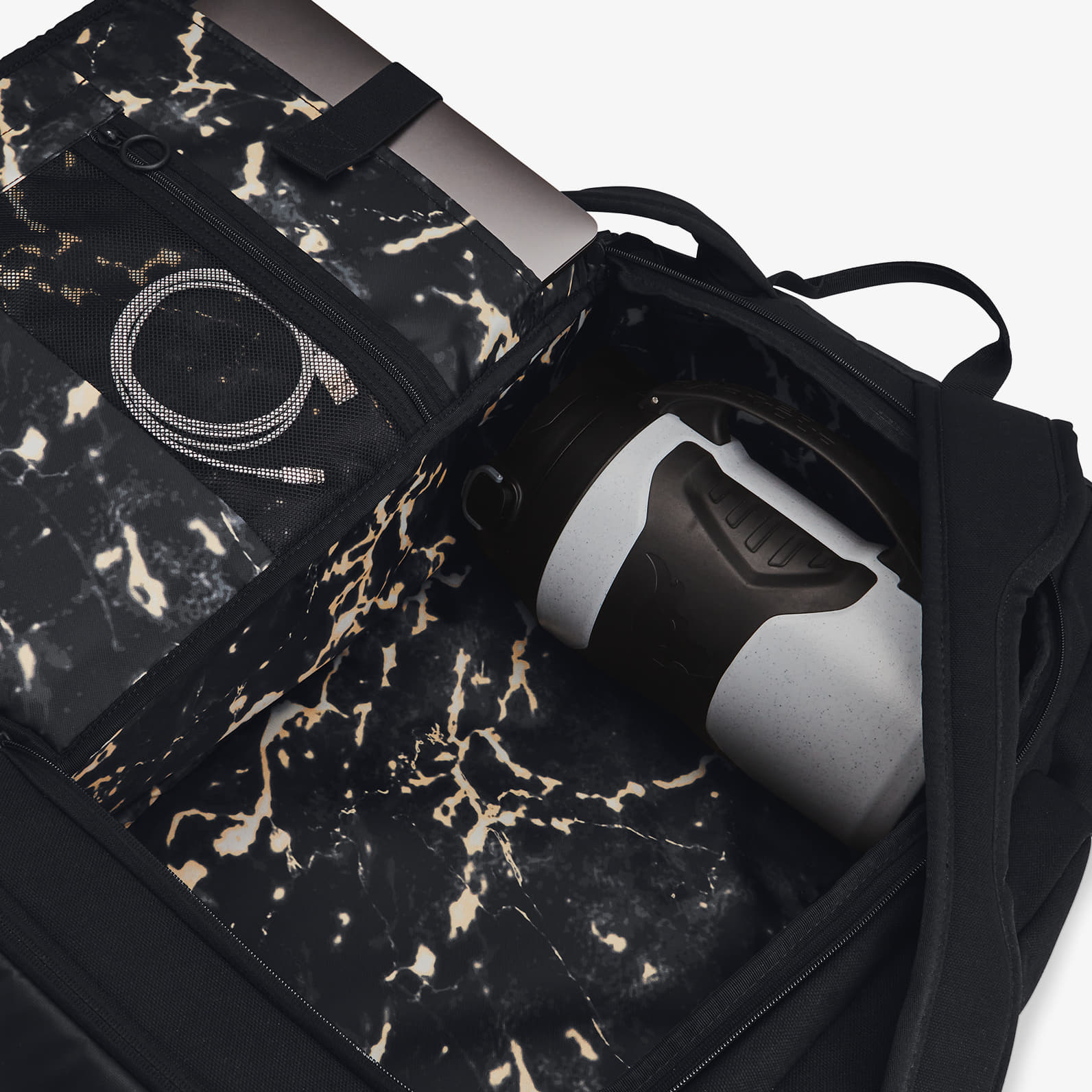 Backpacks Under Armour Project Rock Duffle Backpack Black/ Black/ Metallic Gold