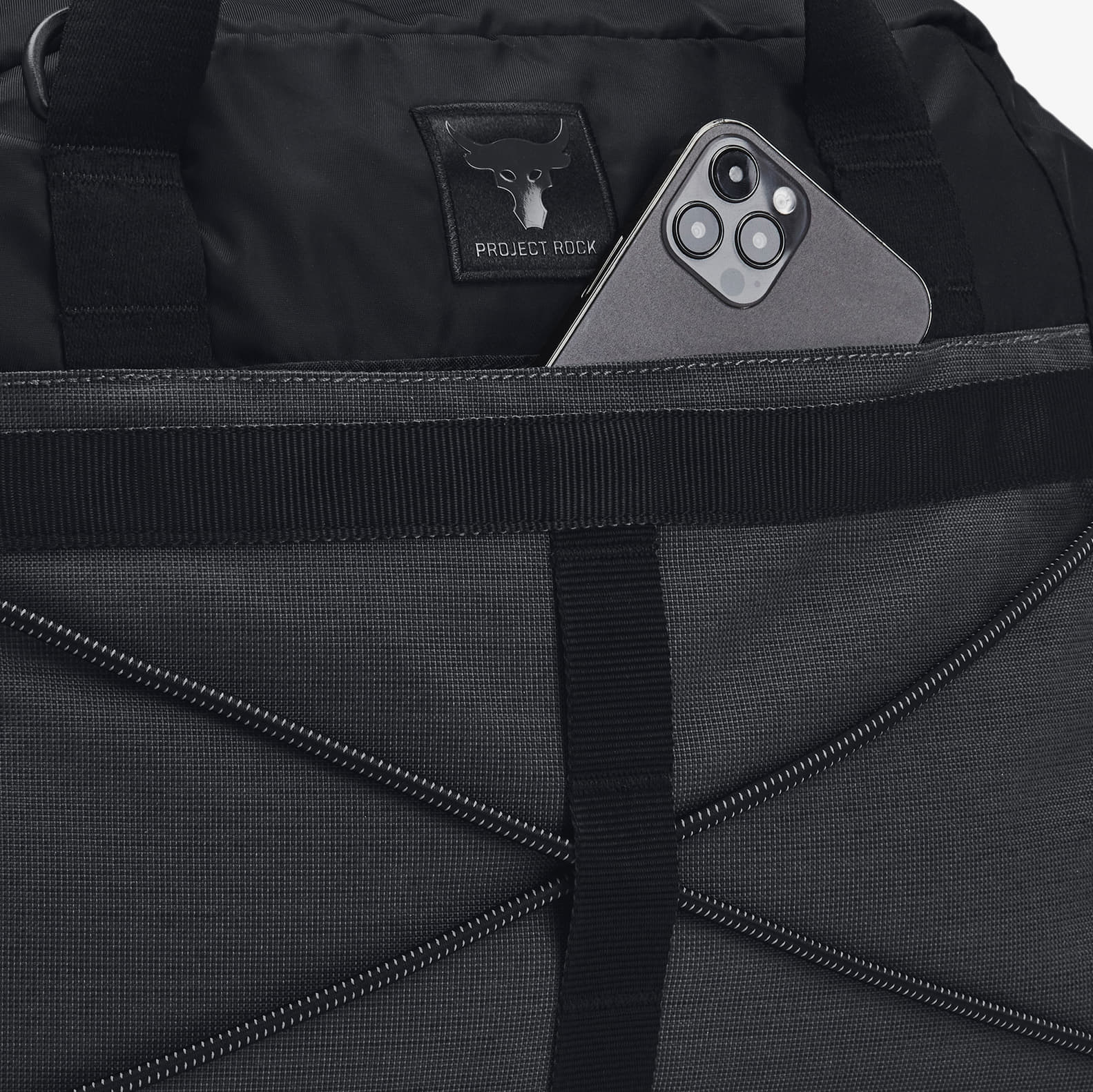 Umhängetaschen Under Armour Project Rock Gym Bag Sm Black/ Black