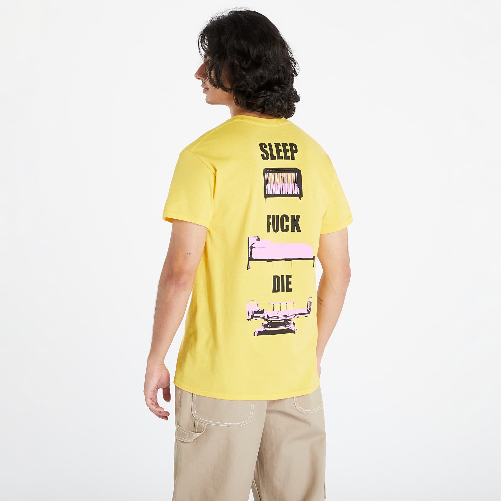 T-shirts PLEASURES Bed T-Shirt Yellow