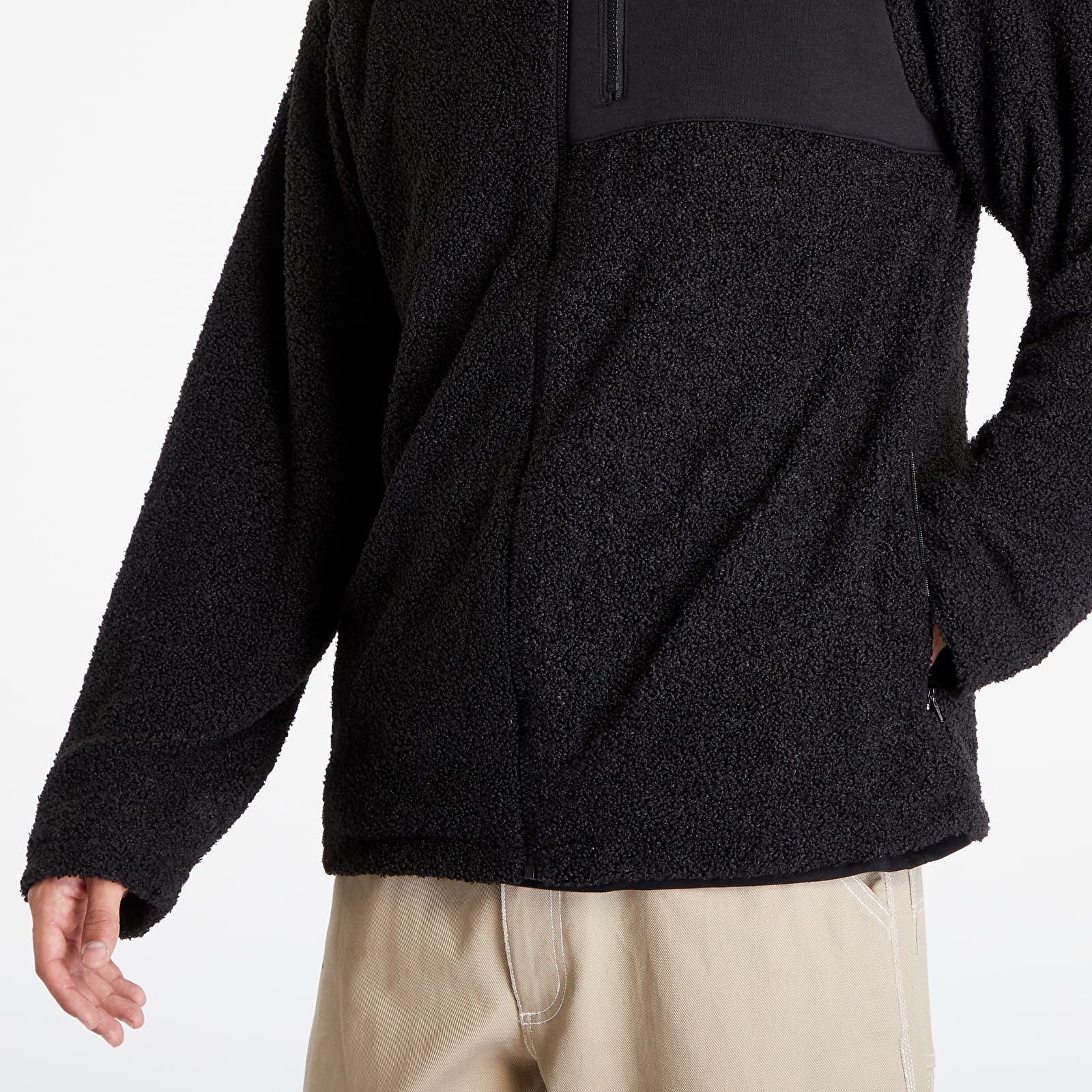 Bluzy i swetry Urban Classics Hooded Sherpa Zip Jacket Black