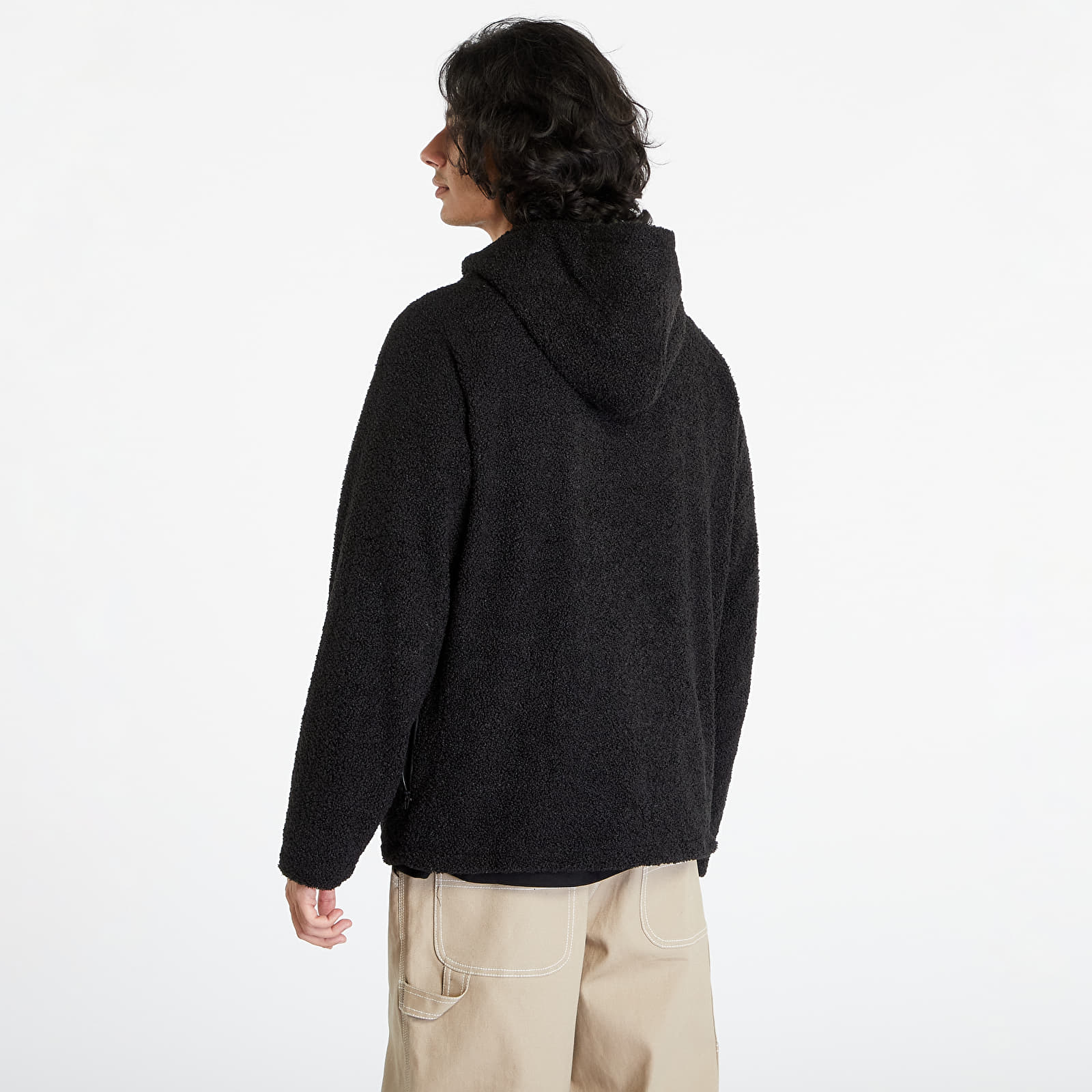 Bluzy i swetry Urban Classics Hooded Sherpa Zip Jacket Black