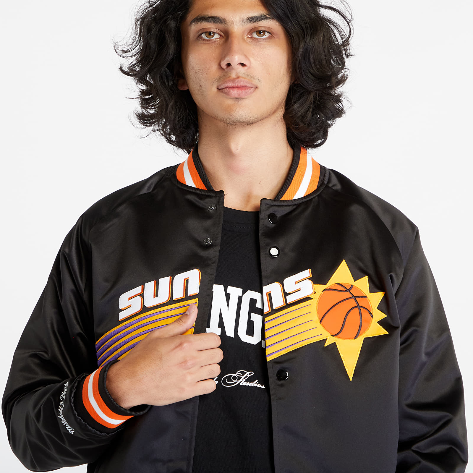 Jackets and Coats Mitchell & Ness Phoenix Suns Lightweight Satin Jacket Black
