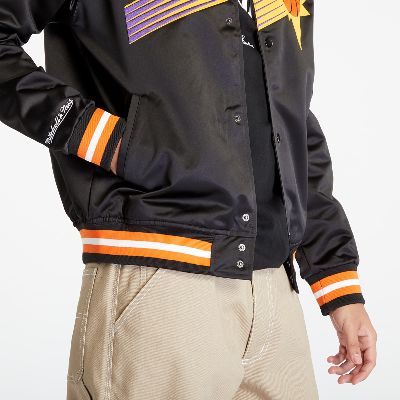 Jackets and Coats Mitchell & Ness Phoenix Suns Lightweight Satin Jacket Black