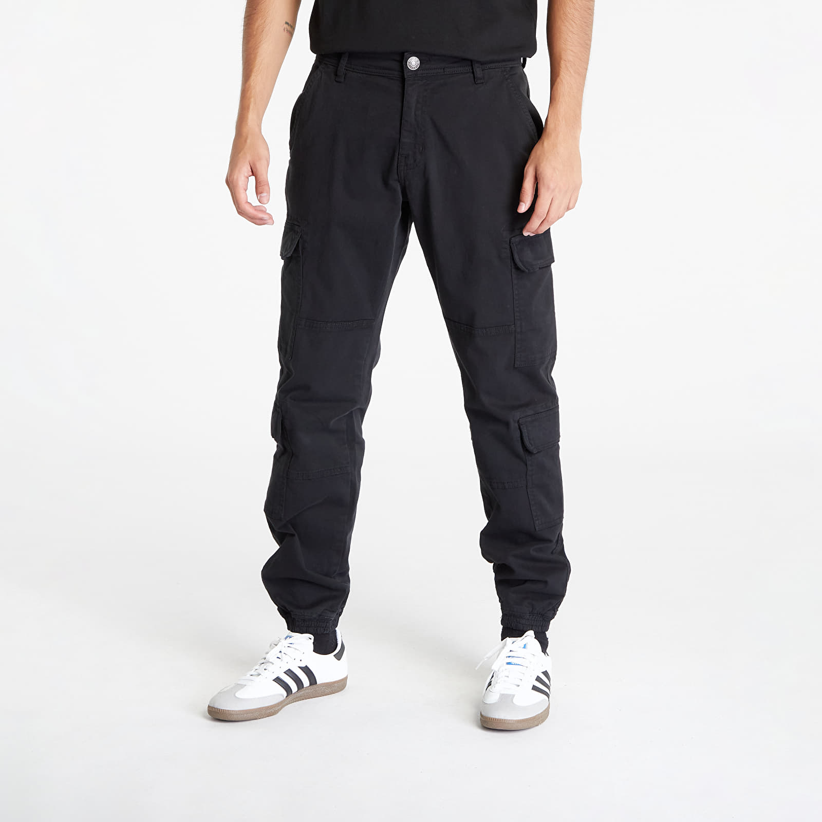 Broeken Urban Classics Double Cargo Twill Jogging Pants Black 38