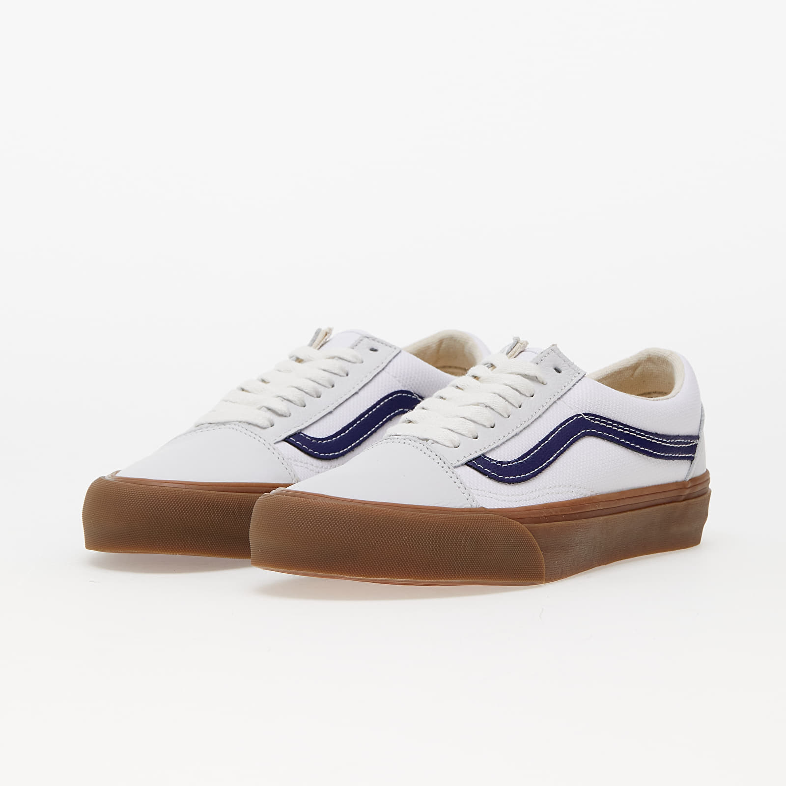 Vans old skool white navy sale