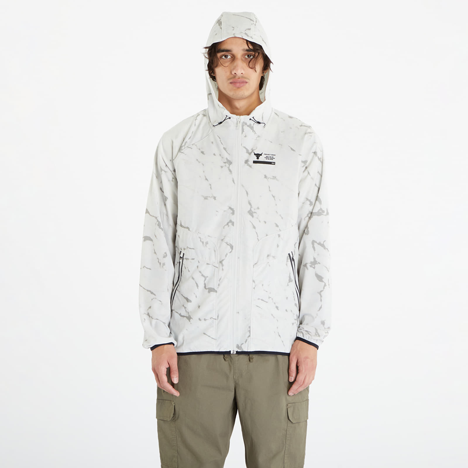 Bundy Under Armour Project Rock Unstopable Printed Jacket White Clay/ Black