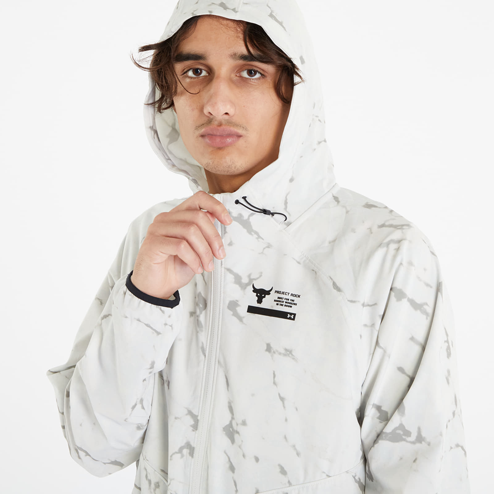 Chaquetas Under Armour Project Rock Unstopable Printed Jacket White Clay/ Black