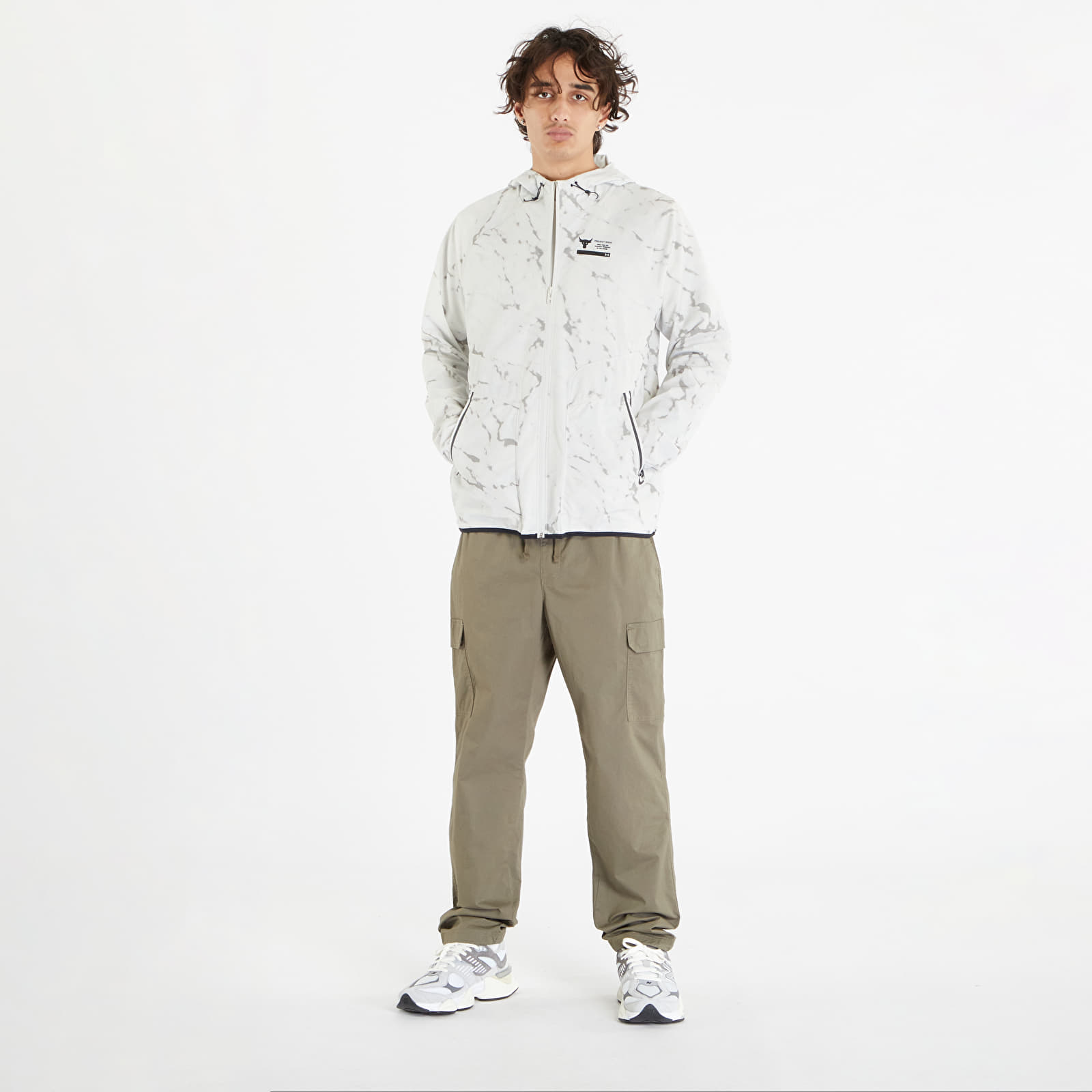 Chaquetas Under Armour Project Rock Unstopable Printed Jacket White Clay/ Black