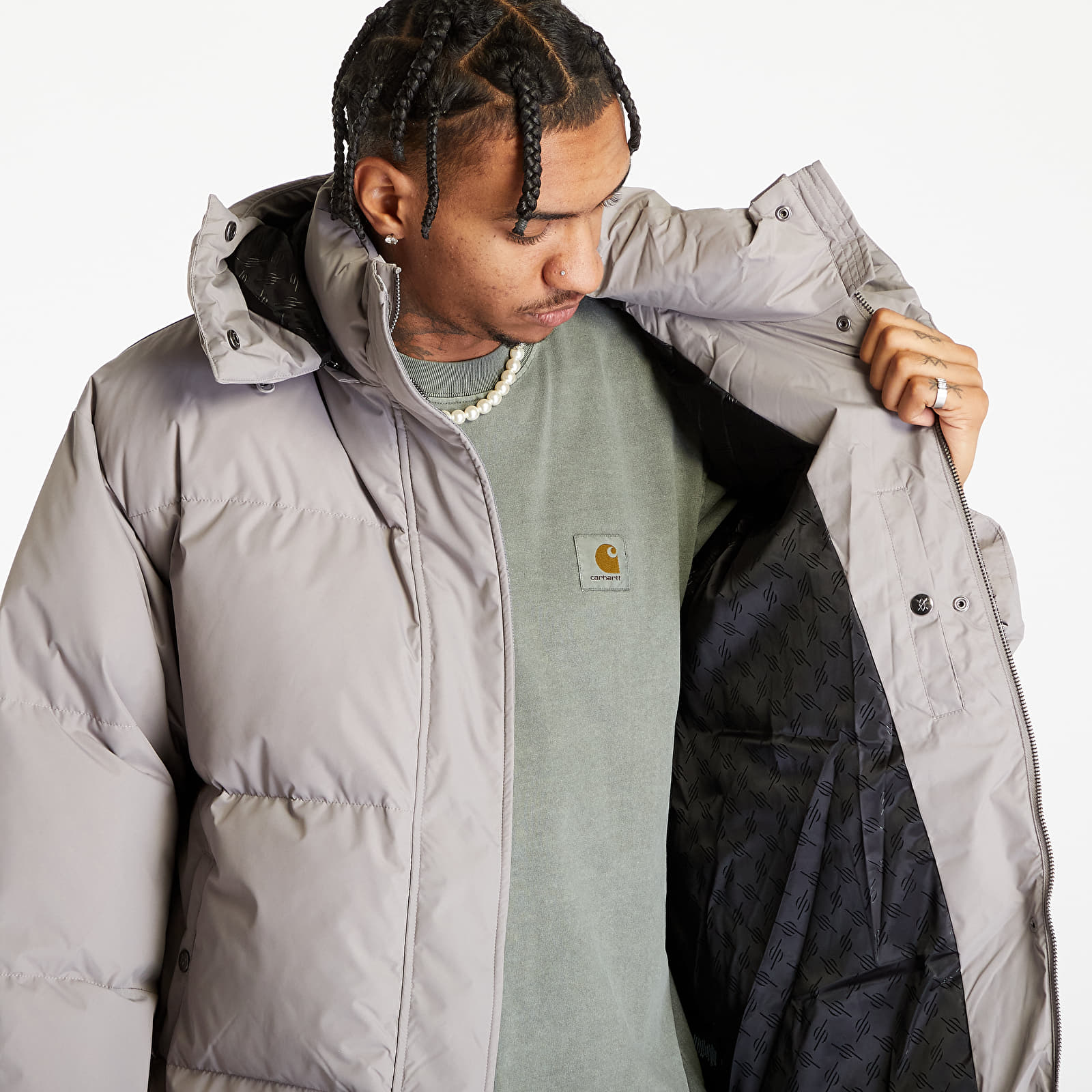 Jackets and Coats Daily Paper Ricole Puffer UNISEX Grey Flannel