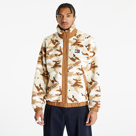 Jackets TOMMY JEANS Sherpa Jacket Woodland Camo Aop Beige Queens