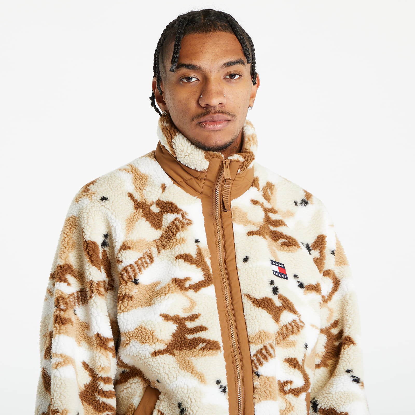 Jackets TOMMY JEANS Sherpa Jacket Woodland Camo Aop Beige