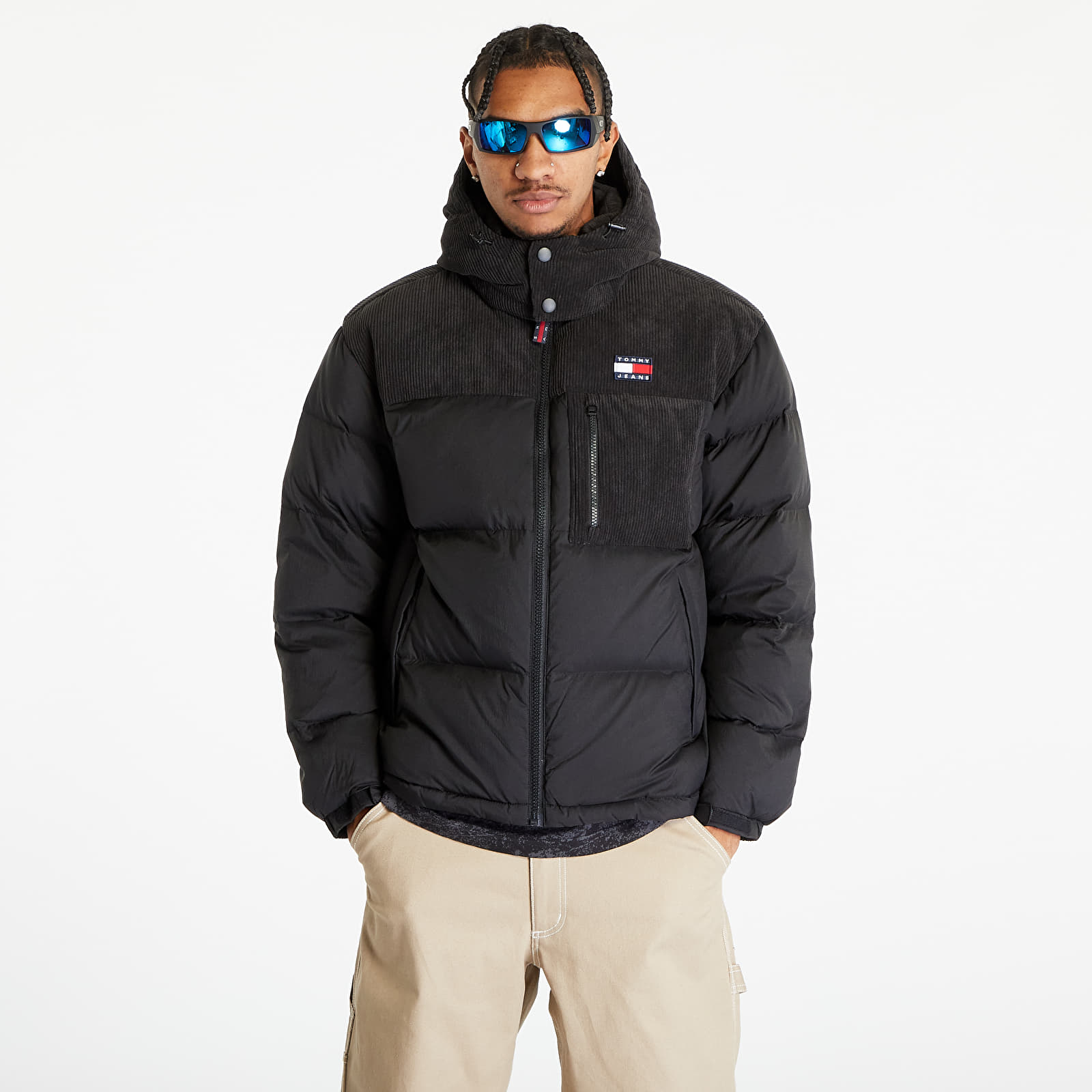 Jacken TOMMY JEANS Cord Mix Alaska Puffer Jacket Black Queens