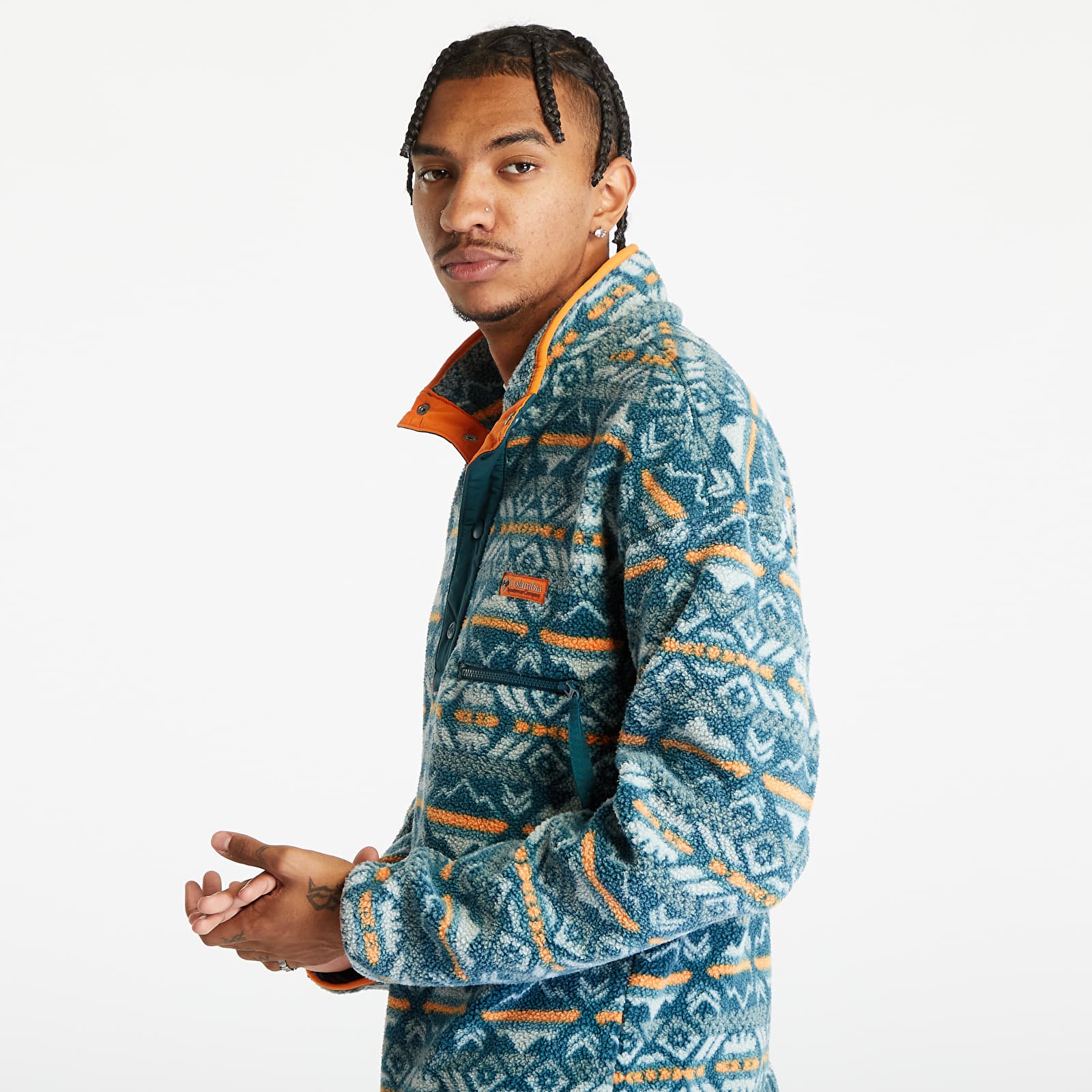 Регланы и толстовки Columbia Helvetia™ Half Snap Fleece Hoodie Night Wave Chec