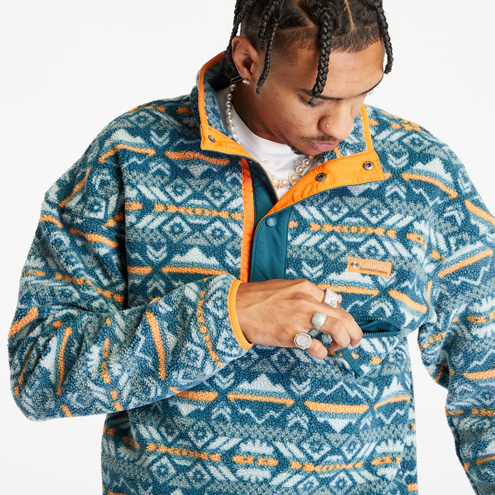 Регланы и толстовки Columbia Helvetia™ Half Snap Fleece Hoodie Night Wave Chec