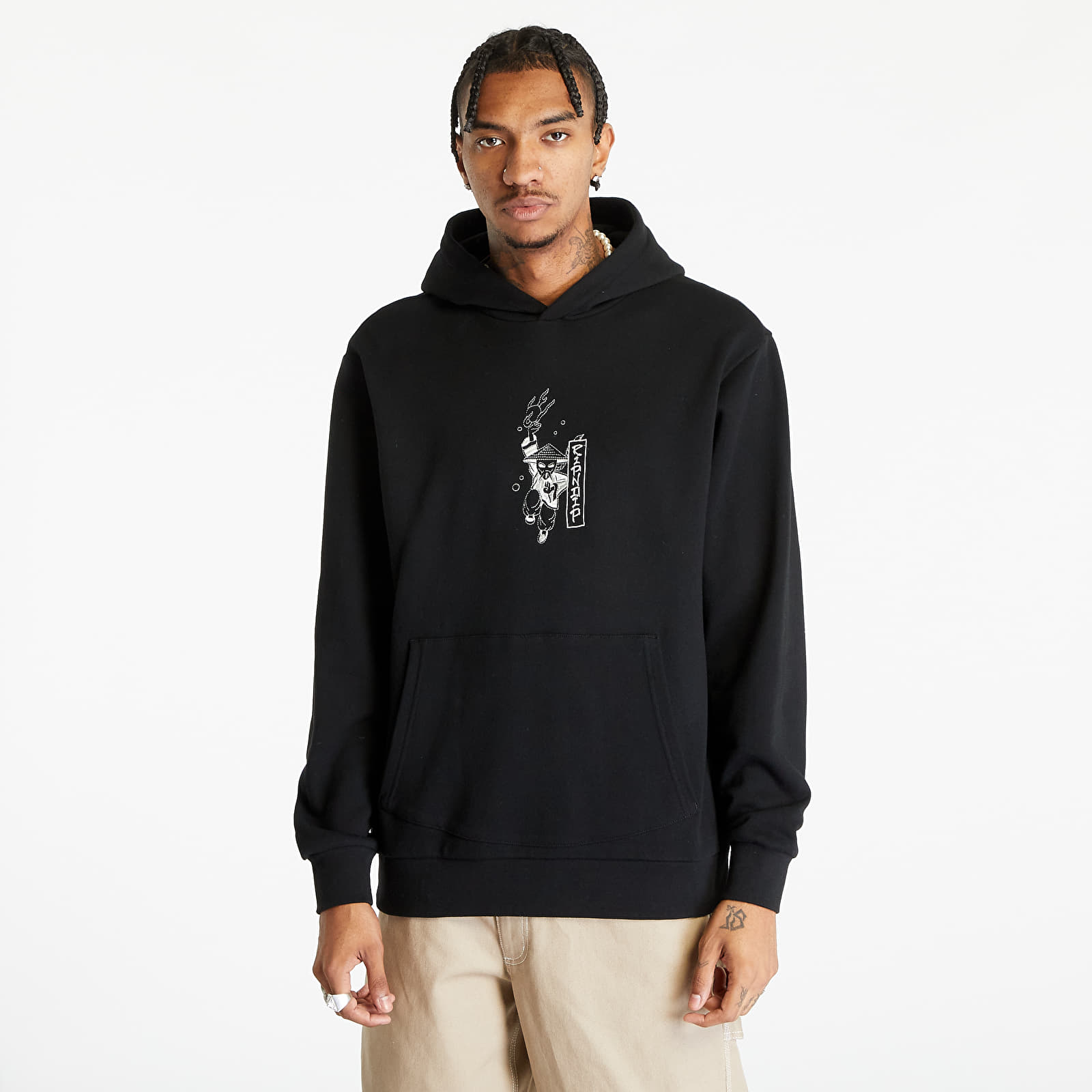 Hoodies and sweatshirts RIPNDIP Ryu Embroidered Hoodie Black