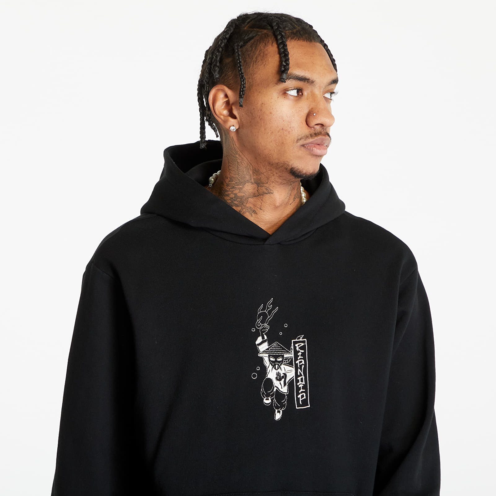 Hoodies and sweatshirts RIPNDIP Ryu Embroidered Hoodie Black