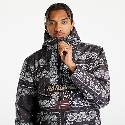 Jackets NAPAPIJRI Rainforest Regular Fit Half Zip Jacket Black Aop Queens
