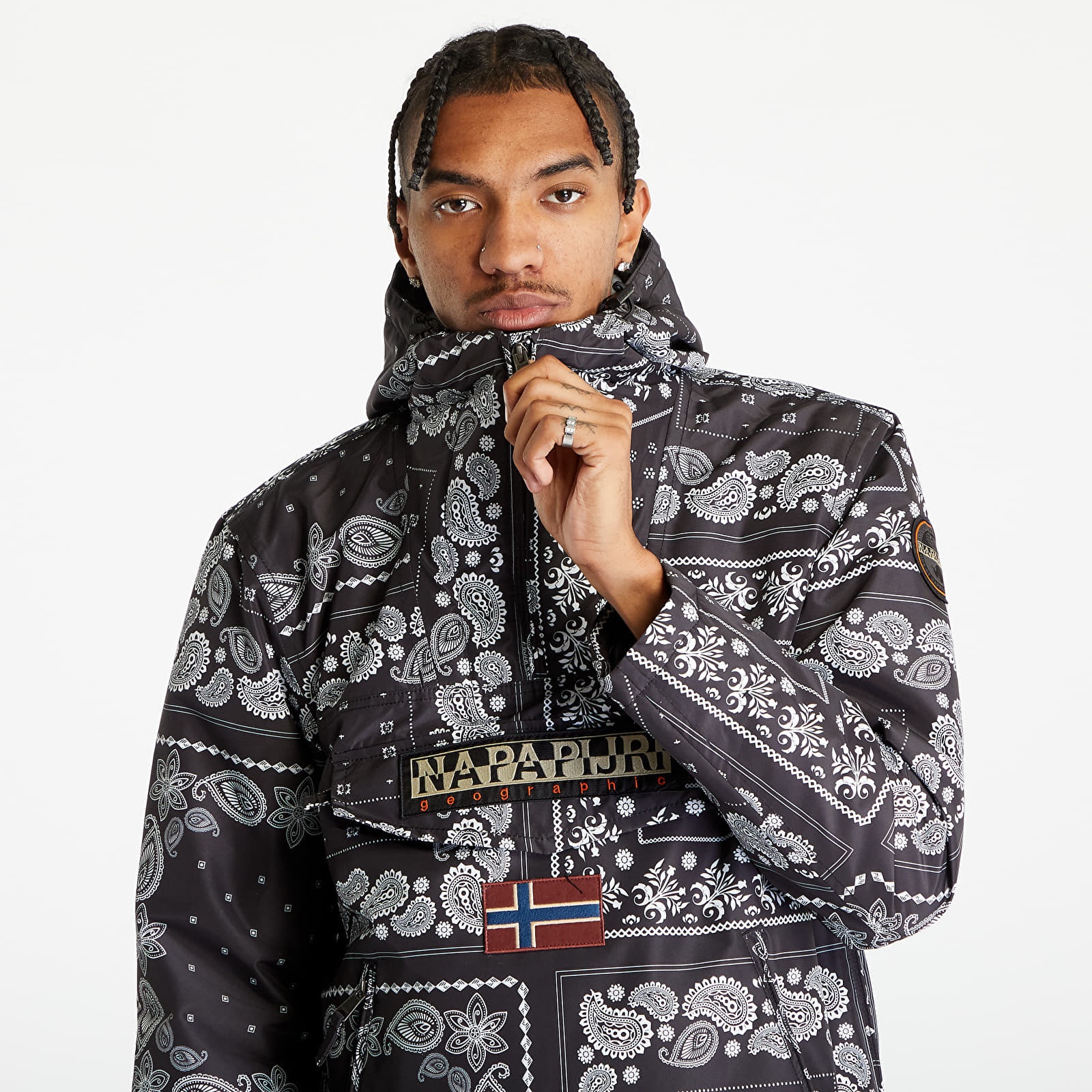 Takit NAPAPIJRI Rainforest Regular Fit Half-Zip Jacket Black Aop