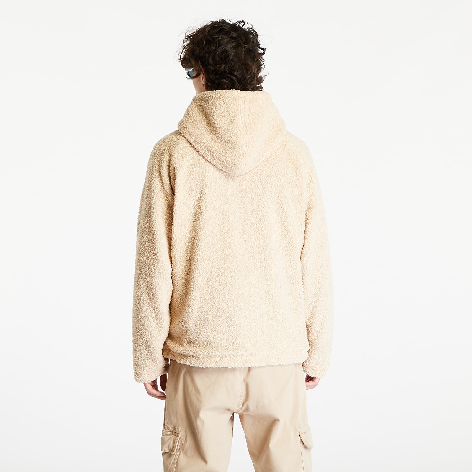 Bluzy i swetry Urban Classics Hooded Sherpa Zip Jacket Dark Sand