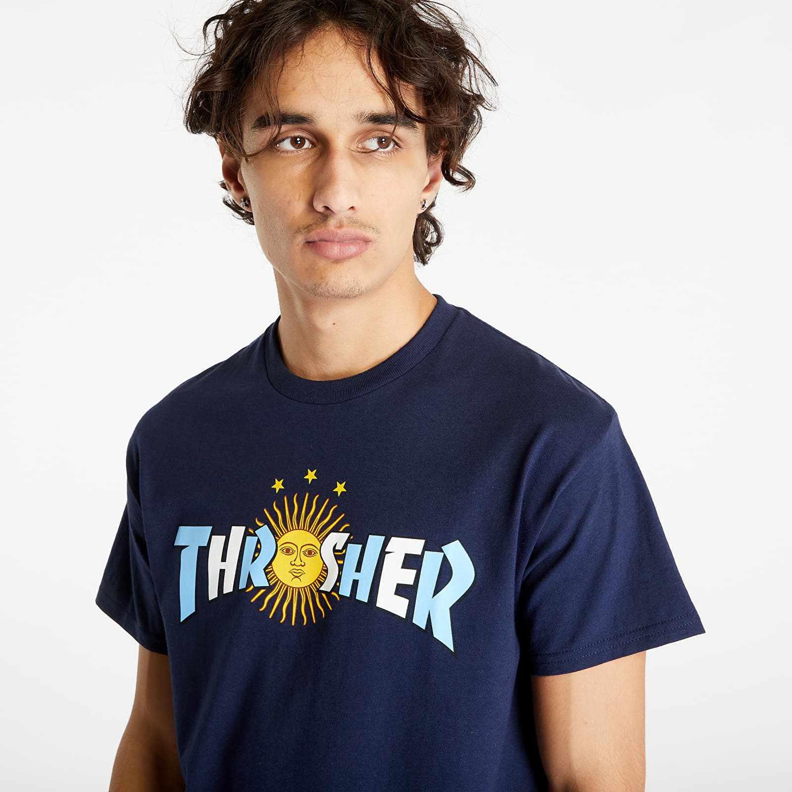 Pánská trička Thrasher Argentina Estrella T-Shirt Navy Blue