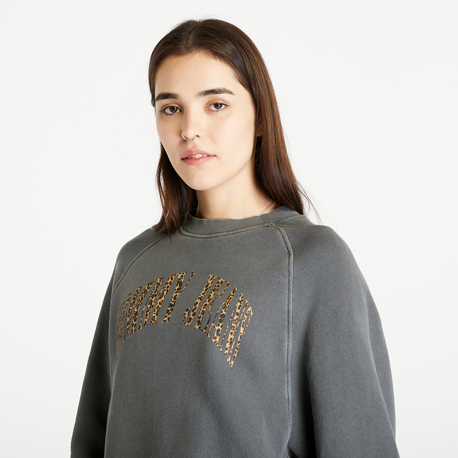 Moletons e blusas de moletom Tommy Jeans Relaxed Fit Leo Print Crewneck Gray