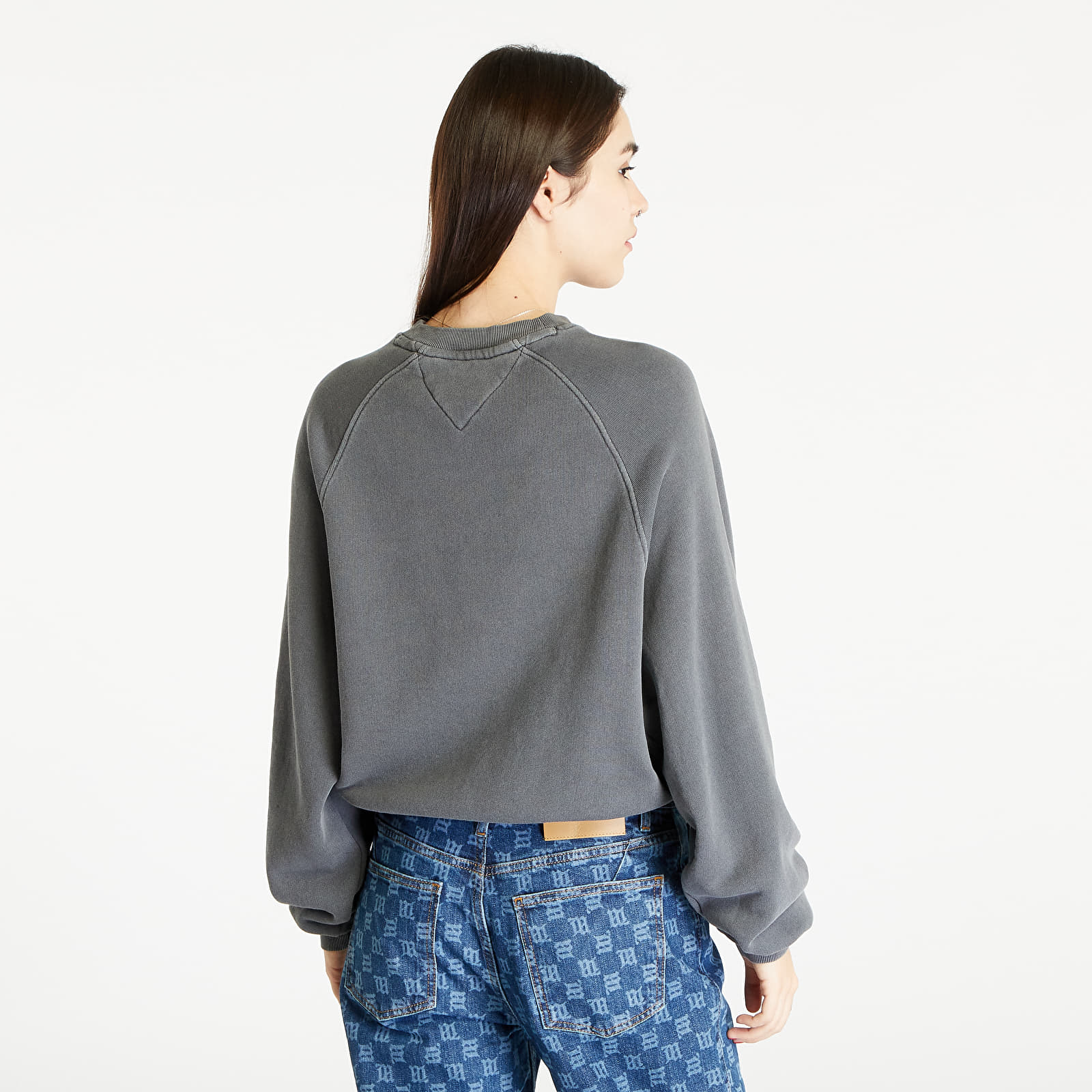 Moletons e blusas de moletom Tommy Jeans Relaxed Fit Leo Print Crewneck Gray