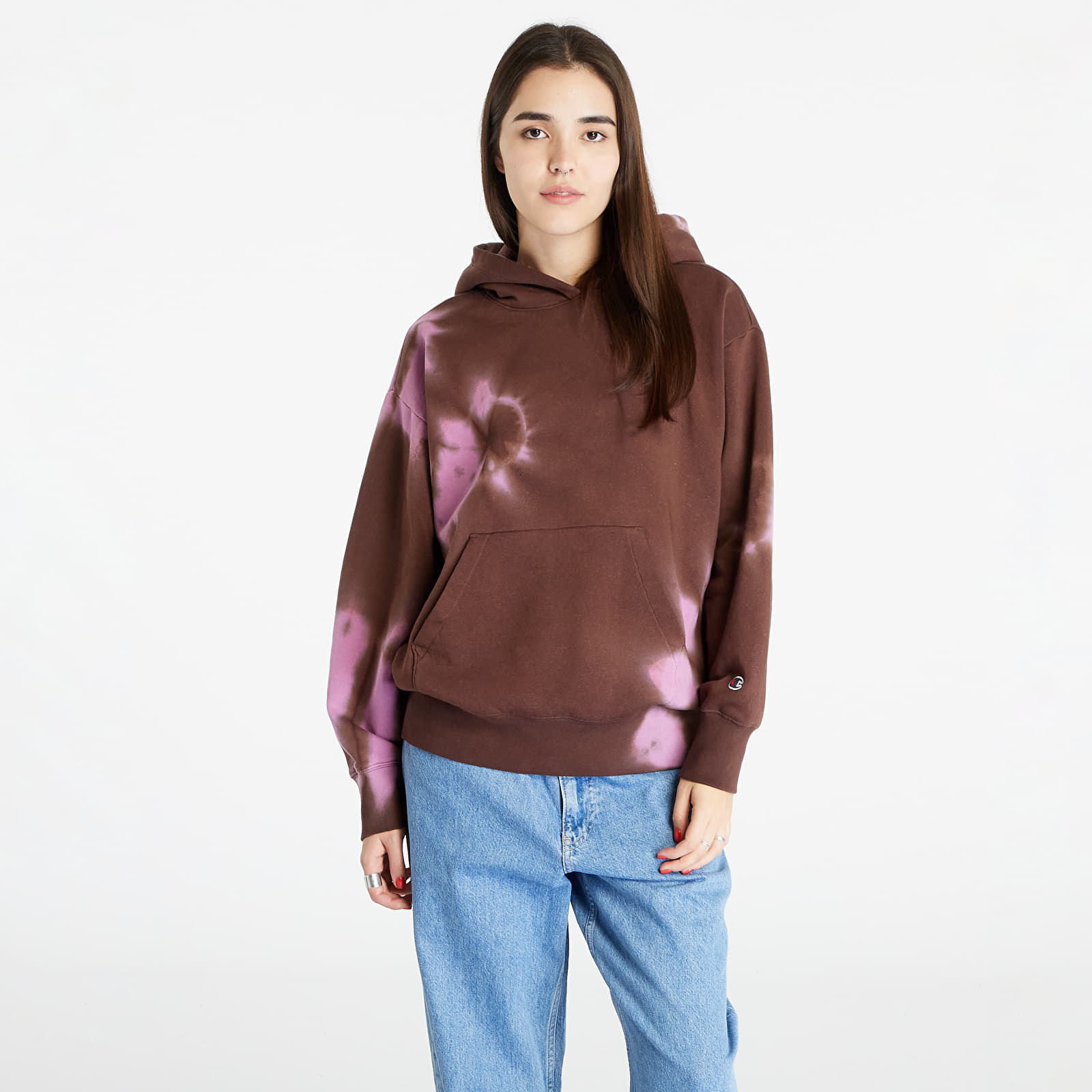 Bluzy Champion Hooded Sweatshirt Brown/ Pink