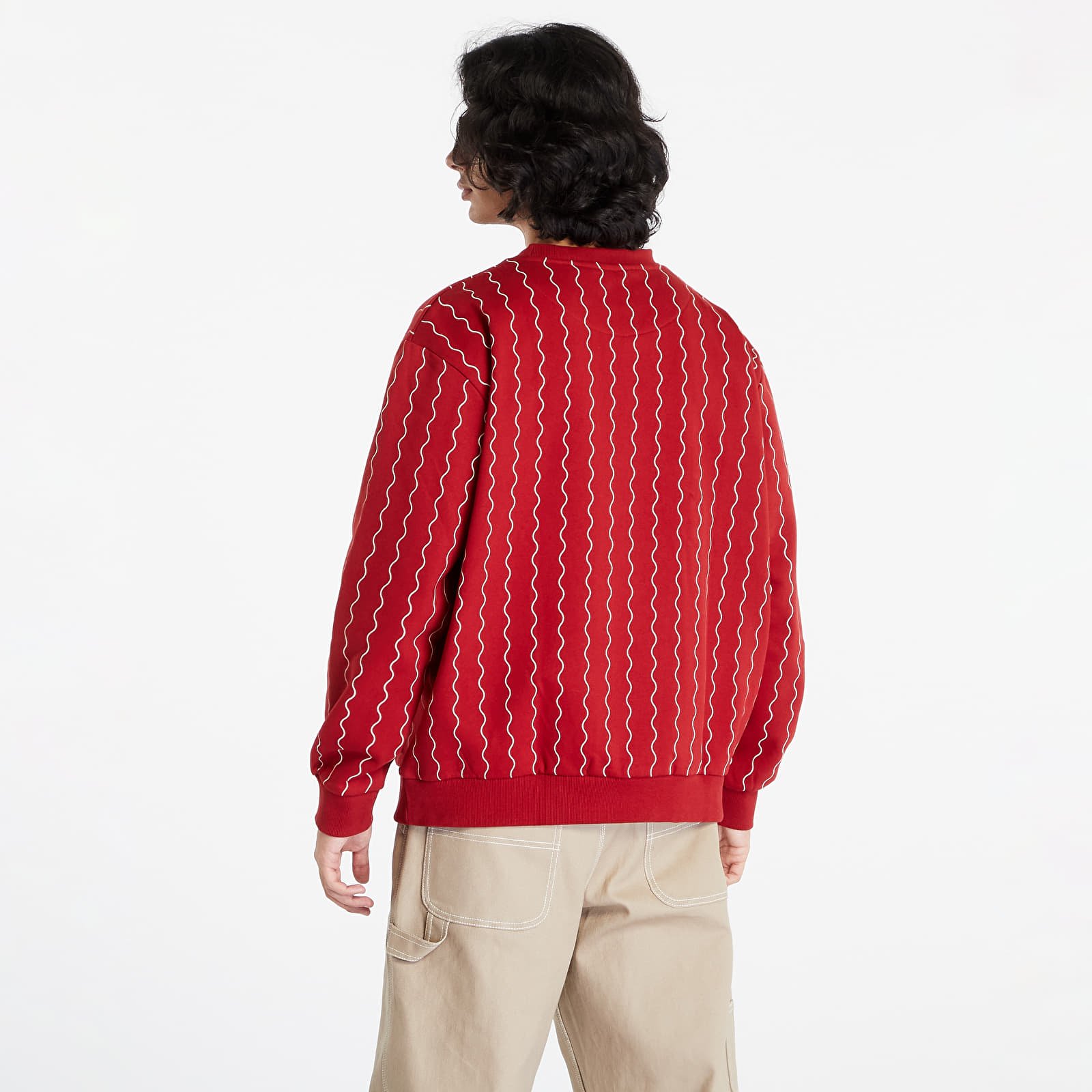 Sweatshirts Karl Kani Small Signature Ziczac Pinstripe Crew Dark Red/ Off White