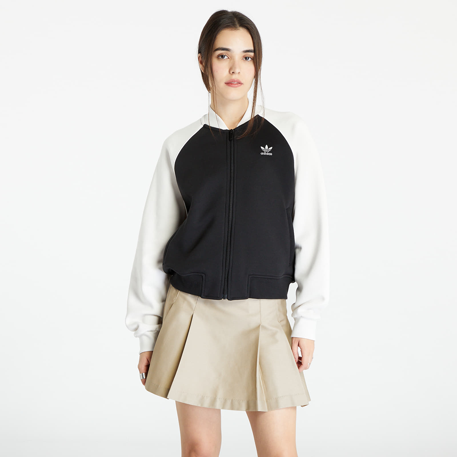 Bomber bundy adidas Originals Adicolor Classics Trefoil Colleague Fleece Jacket Bomber Black