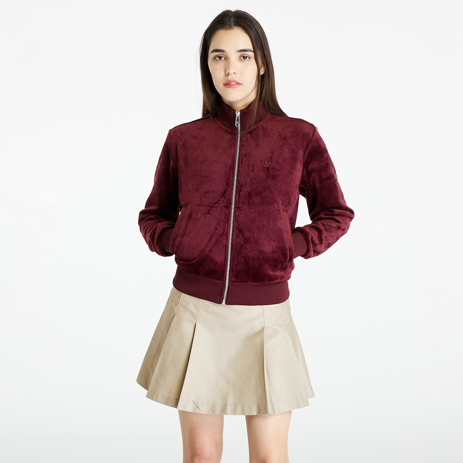 Adidas maroon clearance jacket women's