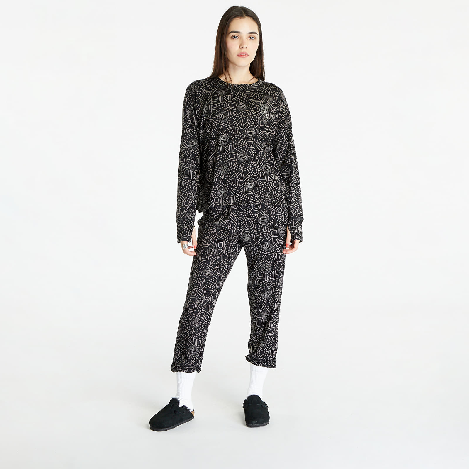 Pyžama DKNY WMS Long Sleeve Pajamas Set Black