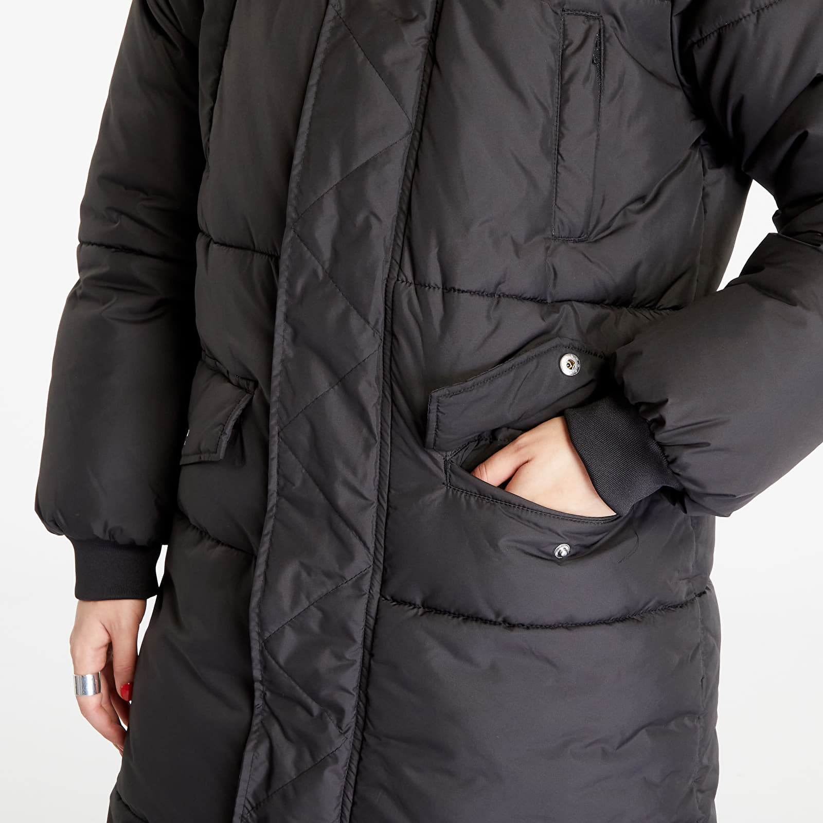 Jackets and Urban Classics | Black Faux Oversize Fur Ladies Queens Coats Puffer Black/ Coat