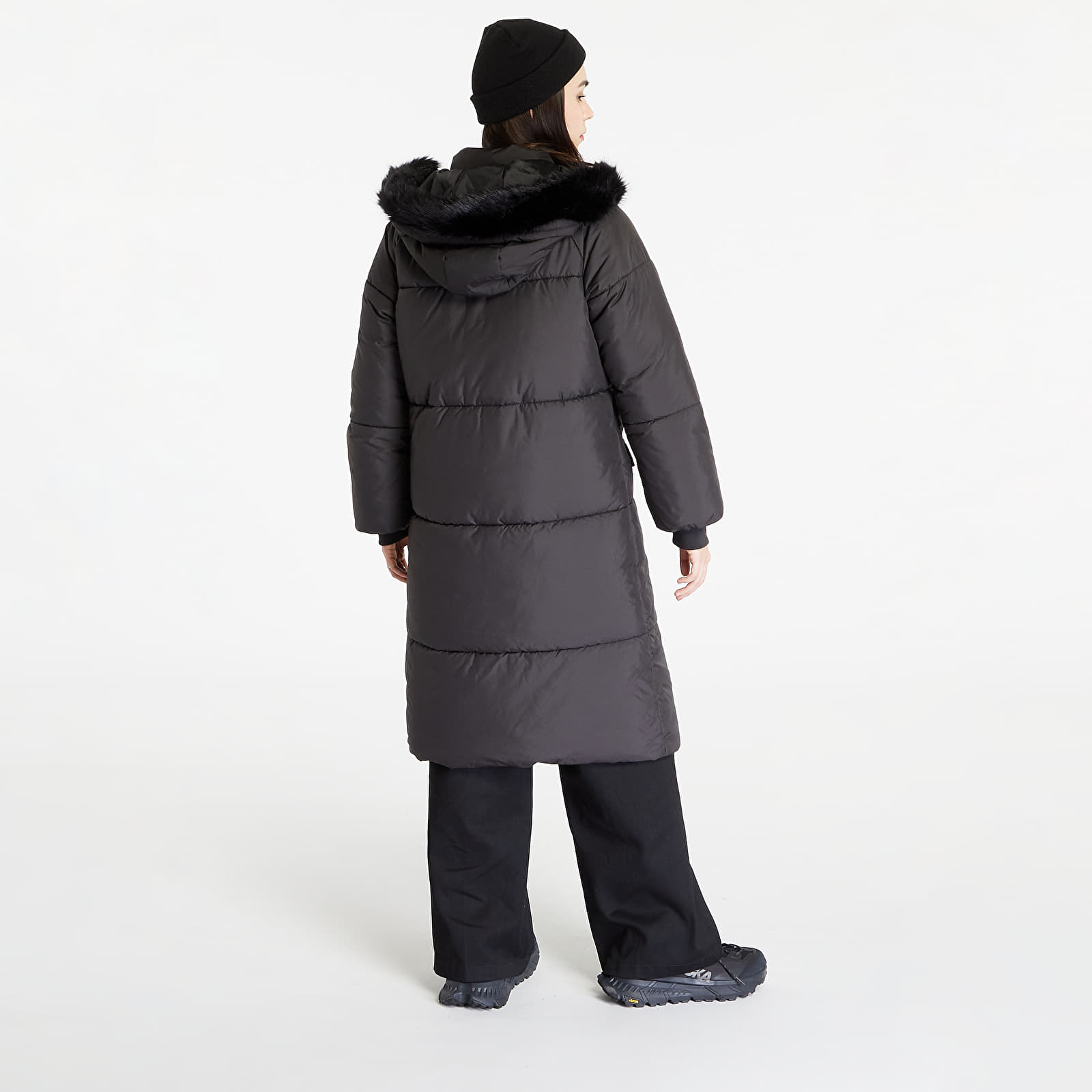Jackets and Coats Urban Faux Queens Fur Classics | Puffer Coat Black/ Ladies Oversize Black