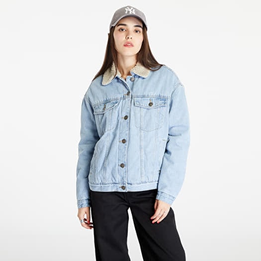 Kurtka Urban Classics Ladies Oversized Sherpa Denim Jacket Clearblue Bleached
