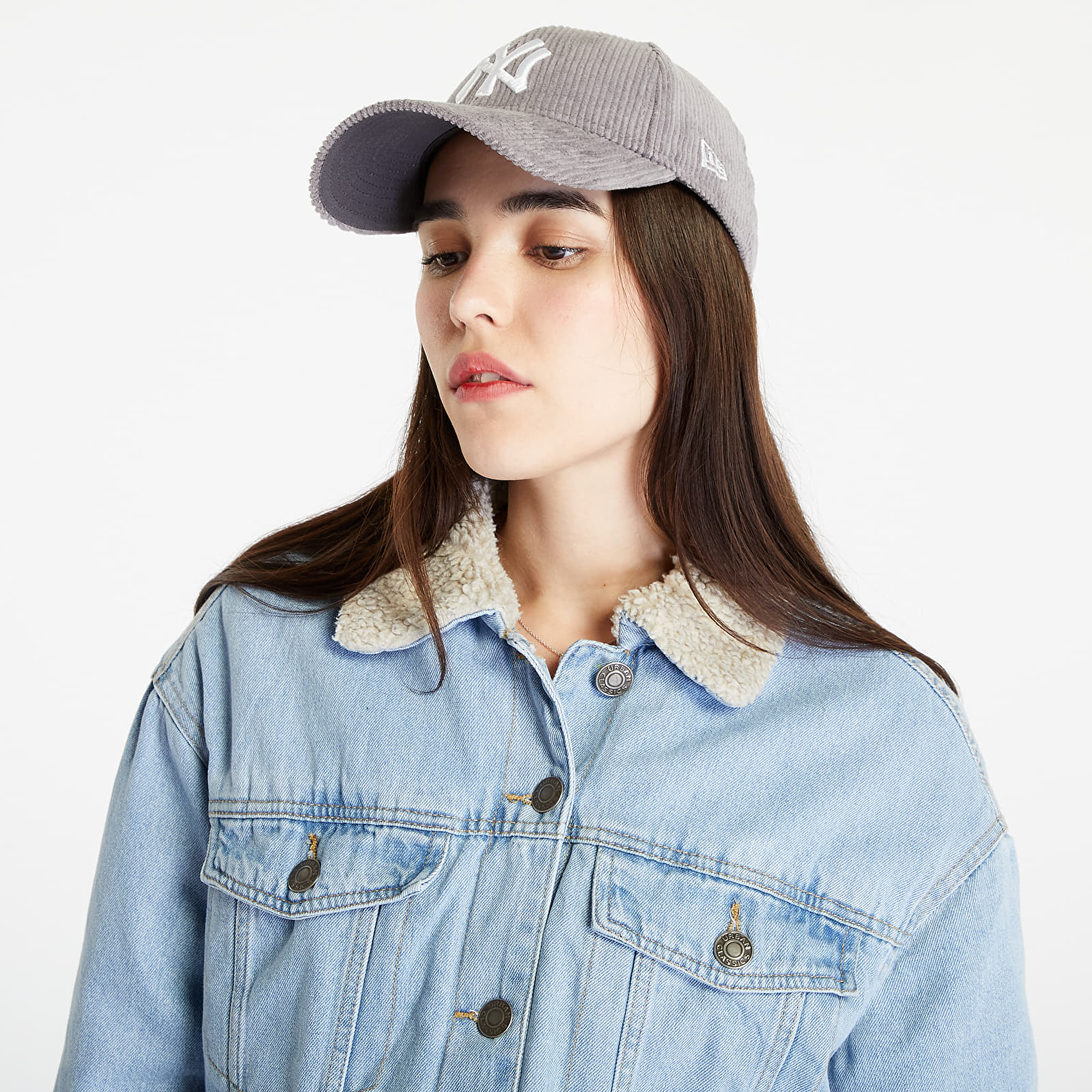 Jakker Urban Classics Ladies Oversized Sherpa Denim Jacket Clearblue Bleached