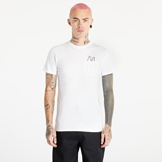 T-shirt RIPNDIP RIPNDIP Lord Nermal Pocket Tee White