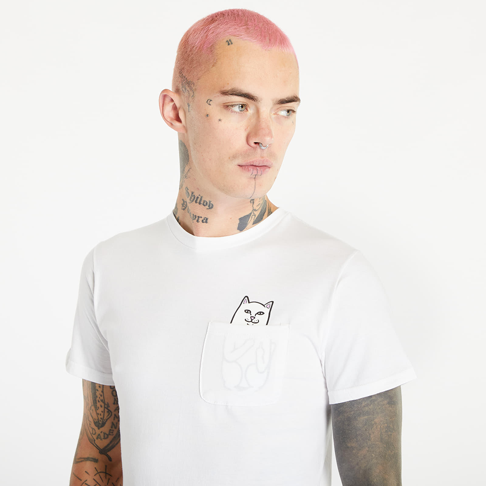 T-Shirts RIPNDIP RIPNDIP Lord Nermal Pocket Tee White