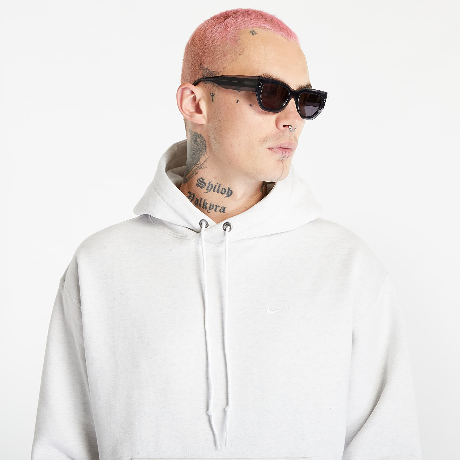 Hoodies and sweatshirts  Nike Solo Swoosh Men's Fleece Pullover Hoodie Birch Heather/ White