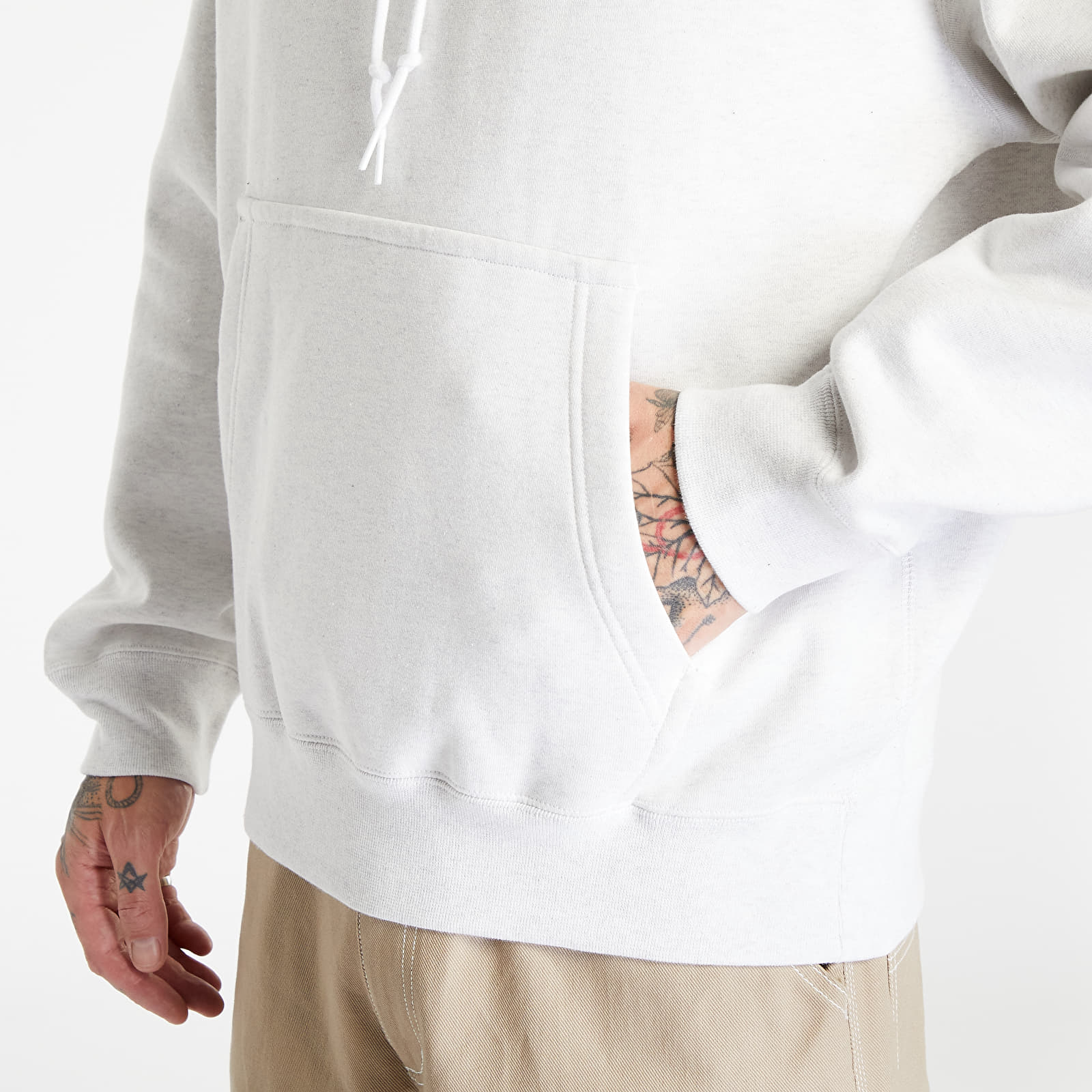 Hoodies and sweatshirts  Nike Solo Swoosh Men's Fleece Pullover Hoodie Birch Heather/ White
