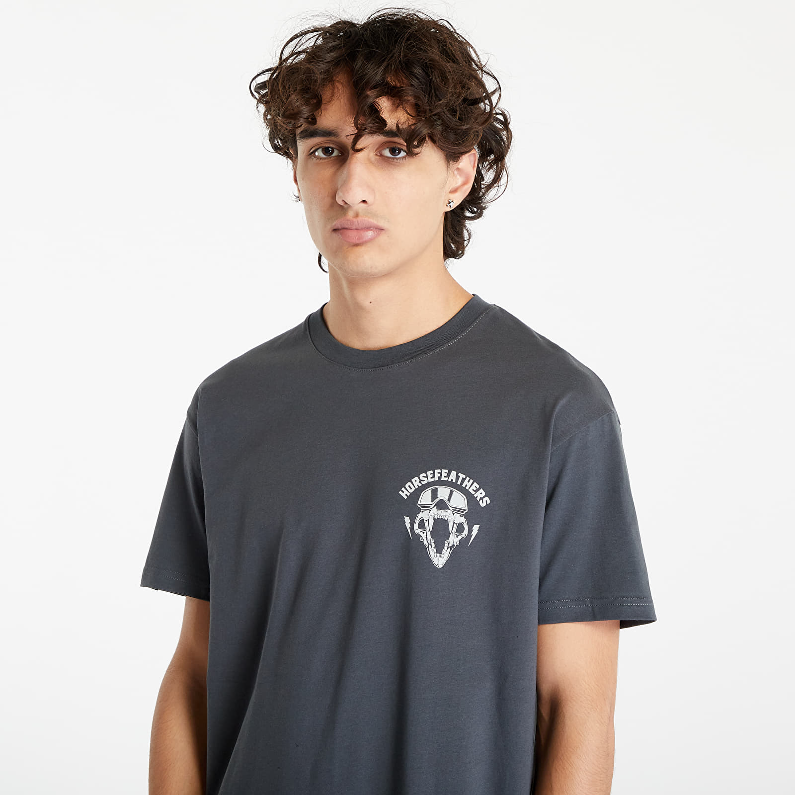T-skjorter Horsefeathers Bear Skull T-Shirt Gray